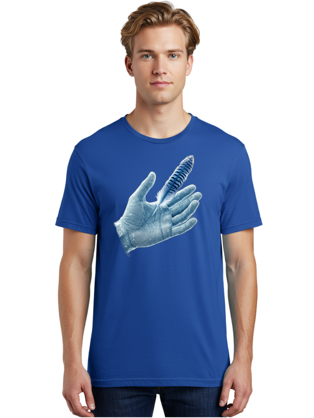Hand-With-Feather-2 Men'S Graphic Tee, 100% Cotton, Comfortable Casual Summer Wear, Machine Washable, Vintage Camera, Old Camera, Antique Camera, Black Camera, Classic Photography, Photography Equipment, Nostalgic Device, Film Camera, Bao515