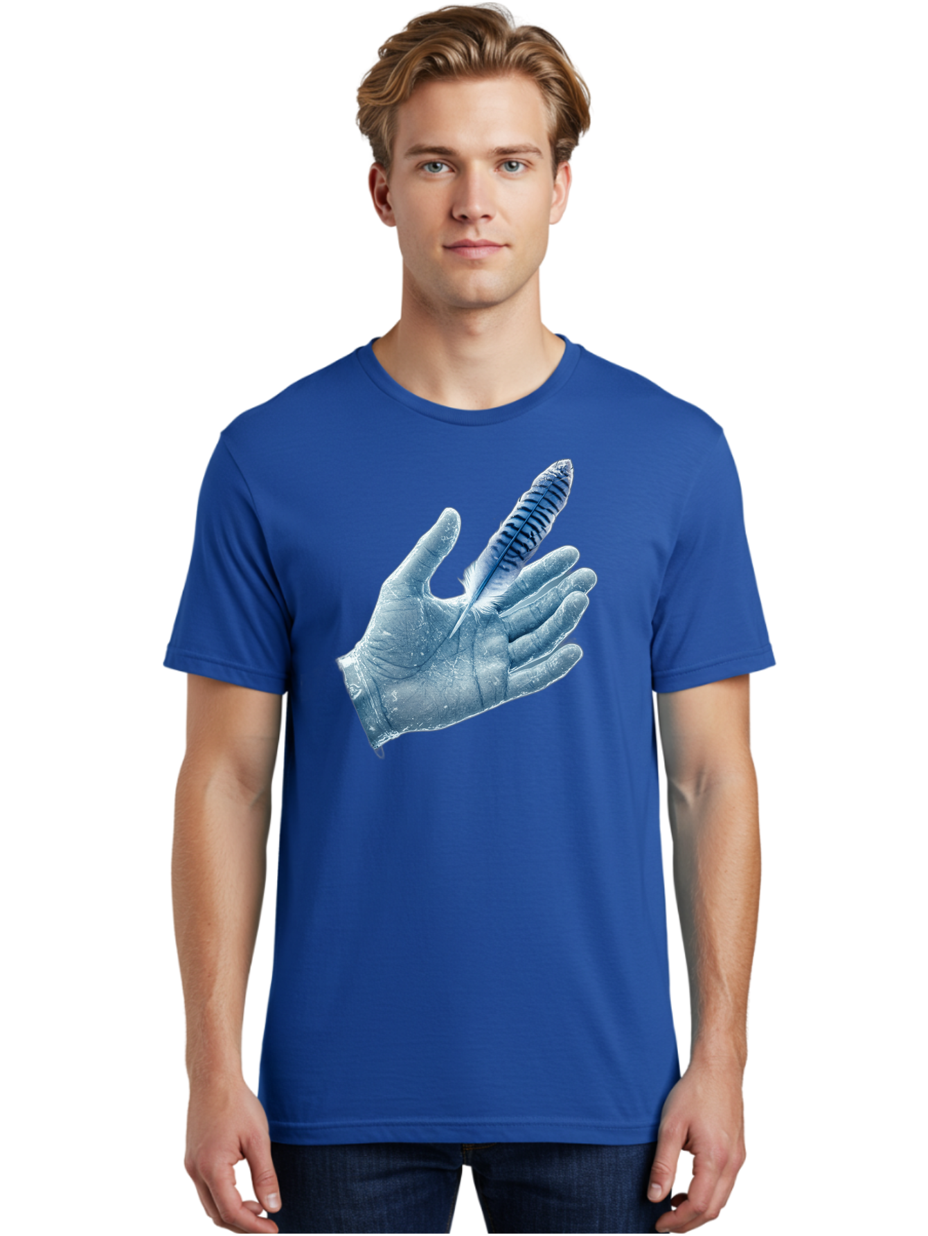 Hand-With-Feather-2 Men'S Graphic Tee, 100% Cotton, Comfortable Casual Summer Wear, Machine Washable, Vintage Camera, Old Camera, Antique Camera, Black Camera, Classic Photography, Photography Equipment, Nostalgic Device, Film Camera, Bao515