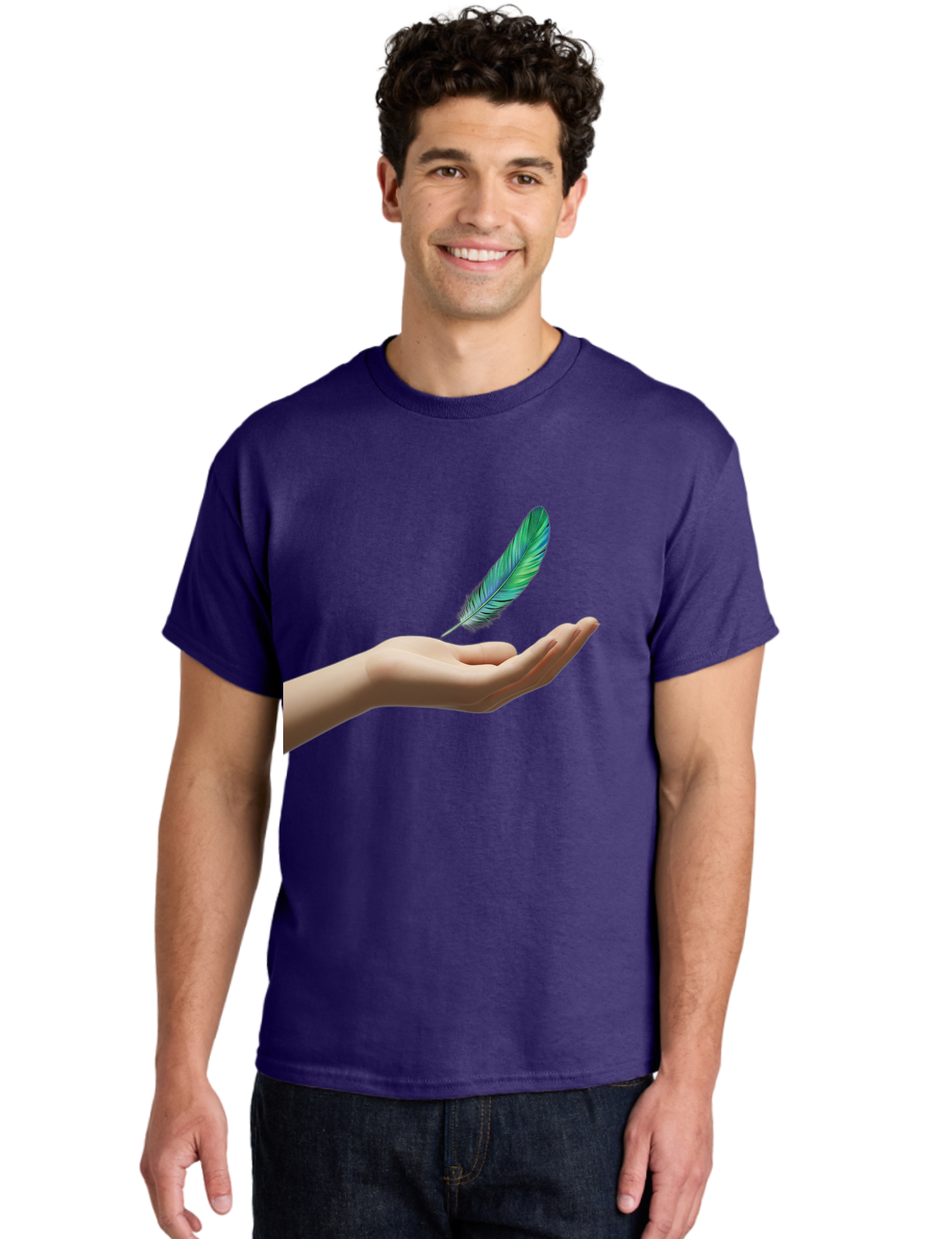 Hand-With-Feather Men'S Graphic Tee, 100% Cotton, Comfortable Casual Summer Wear, Machine Washable, Vintage Camera, Old Camera, Antique Camera, Black Camera, Classic Photography, Photography Equipment, Nostalgic Device, Film Camera, Camera Art Bao516