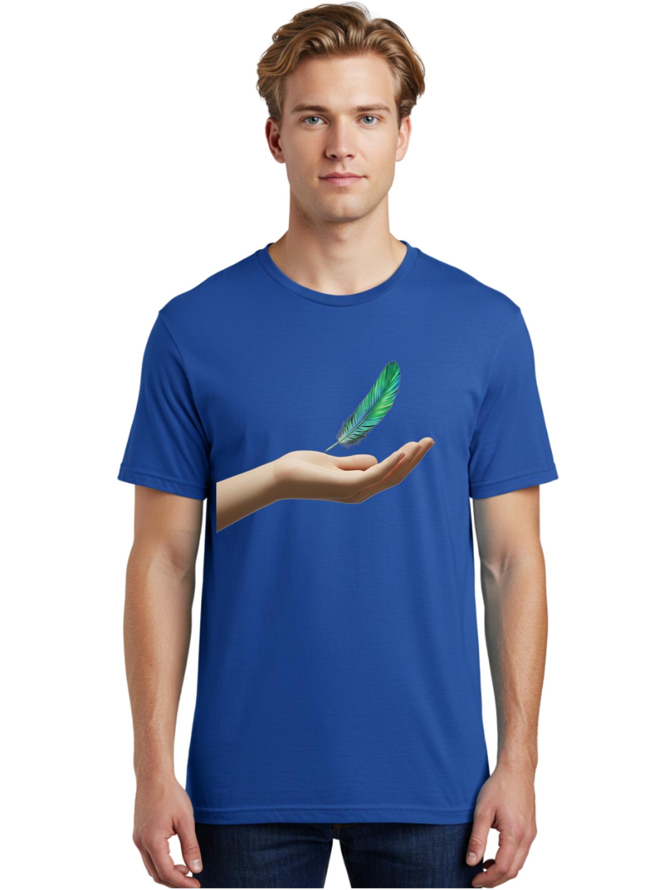Hand-With-Feather Men'S Graphic Tee, 100% Cotton, Comfortable Casual Summer Wear, Machine Washable, Vintage Camera, Old Camera, Antique Camera, Black Camera, Classic Photography, Photography Equipment, Nostalgic Device, Film Camera, Camera Art Bao516