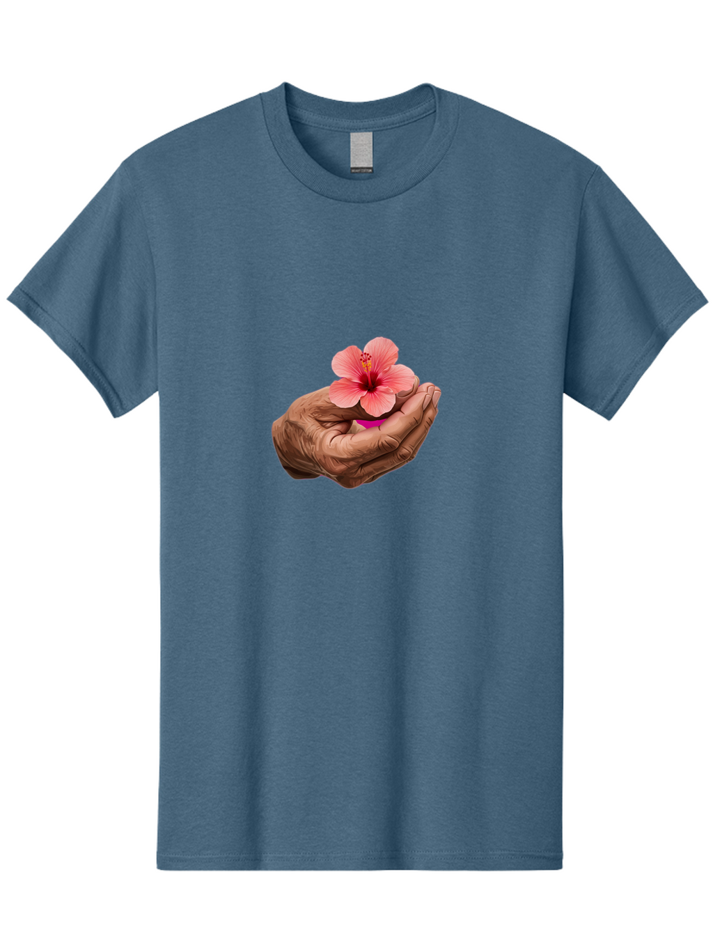 Hands-Holding-Pink-Hibiscus Men'S Graphic Tee, 100% Cotton, Comfortable Casual Summer Wear, Machine Washable, Vintage Camera, Old Camera, Antique Camera, Black Camera, Classic Photography, Photography Equipment, Nostalgic Device, Film Camera, Bao517