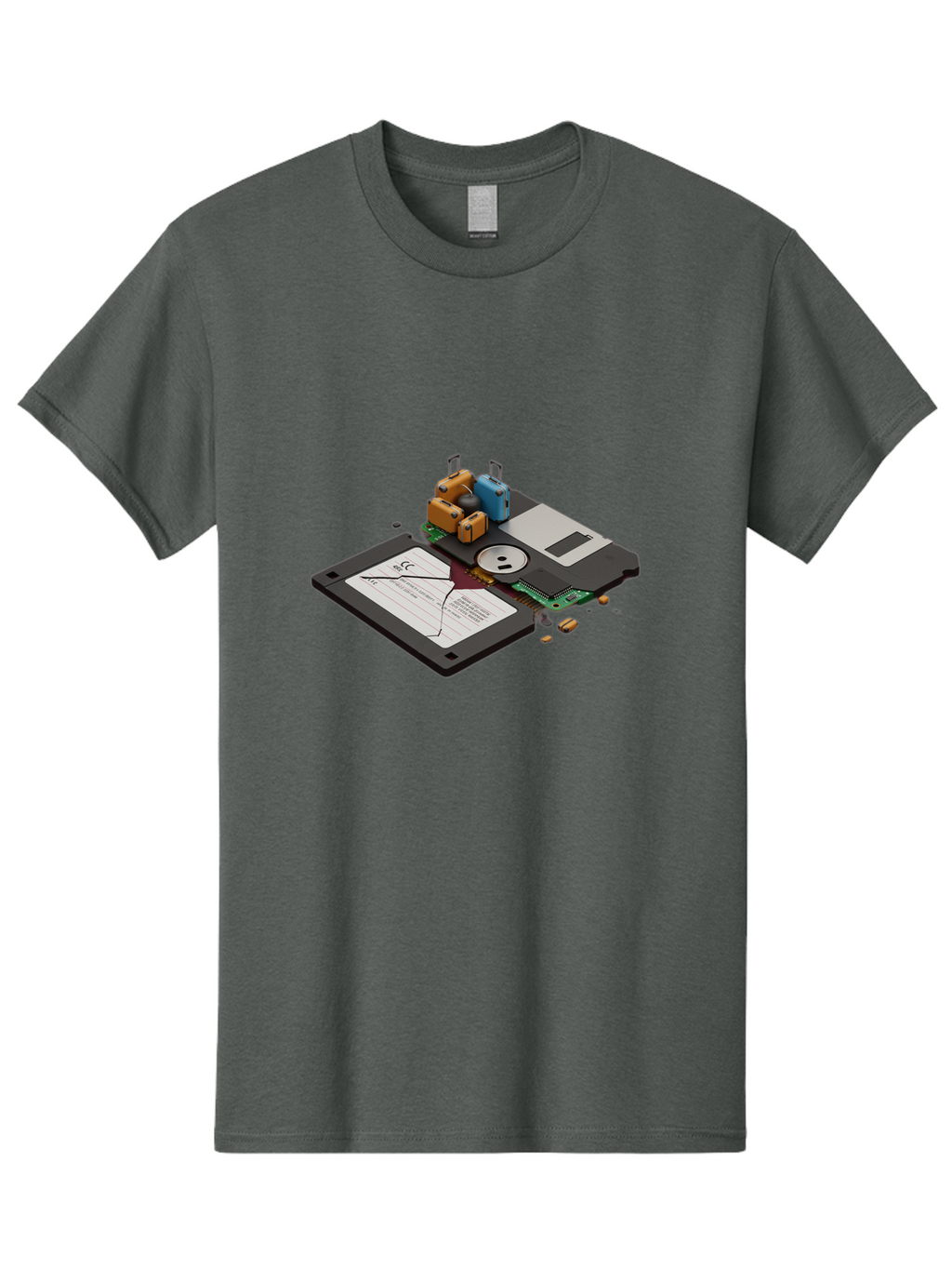 Hard-Drive-Luggage Men'S Graphic Tee, 100% Cotton, Comfortable Casual Summer Wear, Machine Washable, Vintage Camera, Old Camera, Antique Camera, Black Camera, Classic Photography, Photography Equipment, Nostalgic Device, Film Camera, Bao518