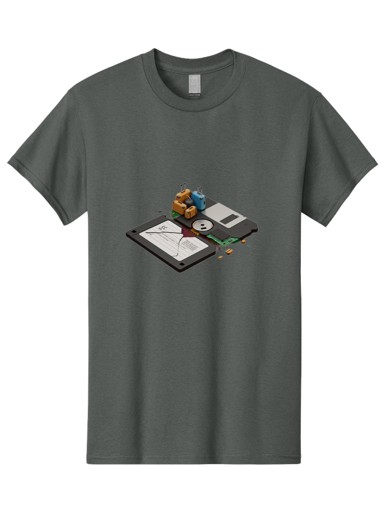 Hard-Drive-Luggage Men'S Graphic Tee, 100% Cotton, Comfortable Casual Summer Wear, Machine Washable, Vintage Camera, Old Camera, Antique Camera, Black Camera, Classic Photography, Photography Equipment, Nostalgic Device, Film Camera, Bao518
