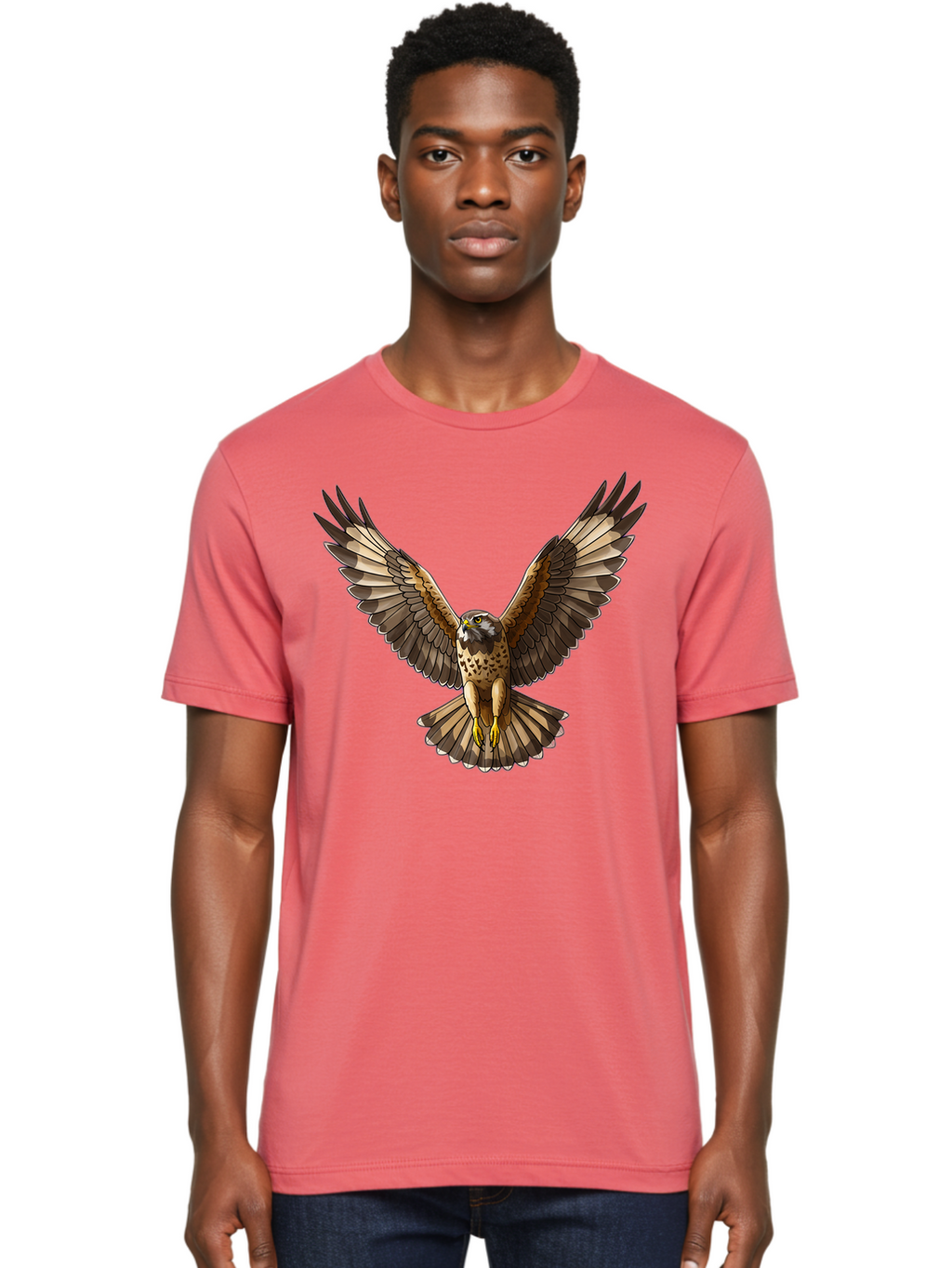 Hawk-In-Flight-1 Men'S Graphic Tee, 100% Cotton, Comfortable Casual Summer Wear, Machine Washable, Vintage Camera, Old Camera, Antique Camera, Black Camera, Classic Photography, Photography Equipment, Nostalgic Device, Film Camera, Camera Art Bao520