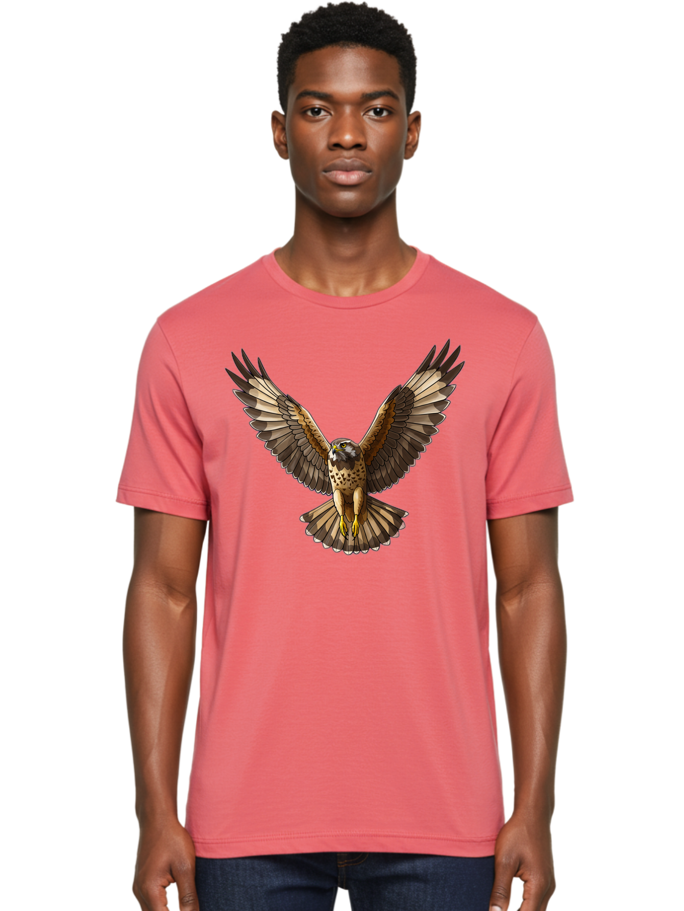 Hawk-In-Flight-1 Men'S Graphic Tee, 100% Cotton, Comfortable Casual Summer Wear, Machine Washable, Vintage Camera, Old Camera, Antique Camera, Black Camera, Classic Photography, Photography Equipment, Nostalgic Device, Film Camera, Camera Art Bao520