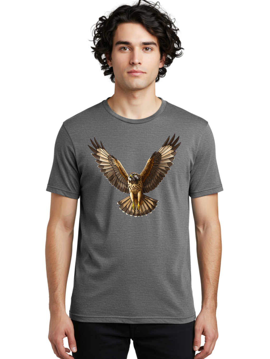 Hawk-In-Flight-1 Men'S Graphic Tee, 100% Cotton, Comfortable Casual Summer Wear, Machine Washable, Vintage Camera, Old Camera, Antique Camera, Black Camera, Classic Photography, Photography Equipment, Nostalgic Device, Film Camera, Camera Art Bao520
