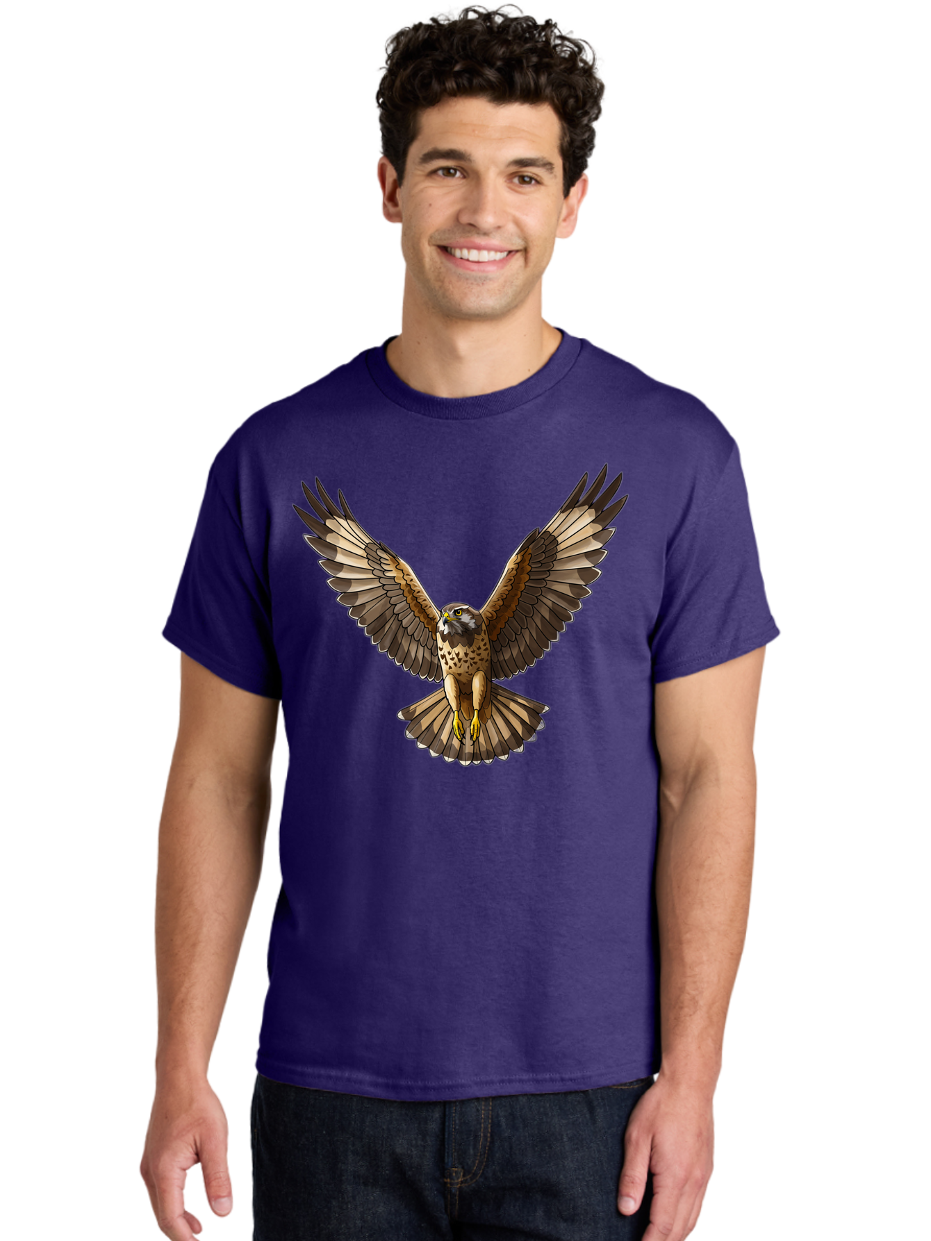 Hawk-In-Flight-1 Men'S Graphic Tee, 100% Cotton, Comfortable Casual Summer Wear, Machine Washable, Vintage Camera, Old Camera, Antique Camera, Black Camera, Classic Photography, Photography Equipment, Nostalgic Device, Film Camera, Camera Art Bao520