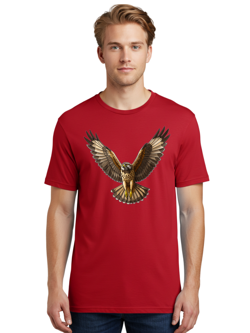 Hawk-In-Flight-1 Men'S Graphic Tee, 100% Cotton, Comfortable Casual Summer Wear, Machine Washable, Vintage Camera, Old Camera, Antique Camera, Black Camera, Classic Photography, Photography Equipment, Nostalgic Device, Film Camera, Camera Art Bao520