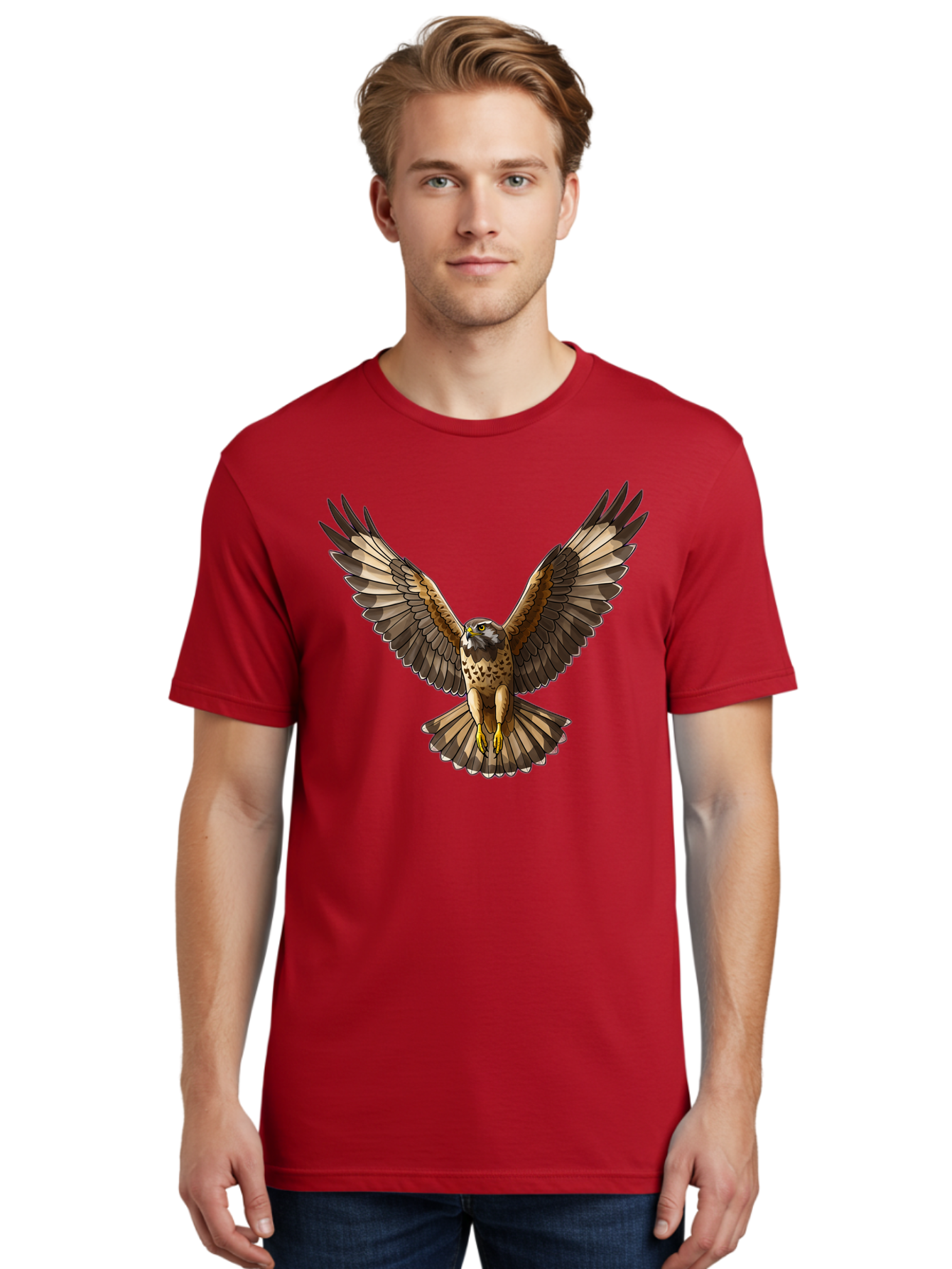 Hawk-In-Flight-1 Men'S Graphic Tee, 100% Cotton, Comfortable Casual Summer Wear, Machine Washable, Vintage Camera, Old Camera, Antique Camera, Black Camera, Classic Photography, Photography Equipment, Nostalgic Device, Film Camera, Camera Art Bao520
