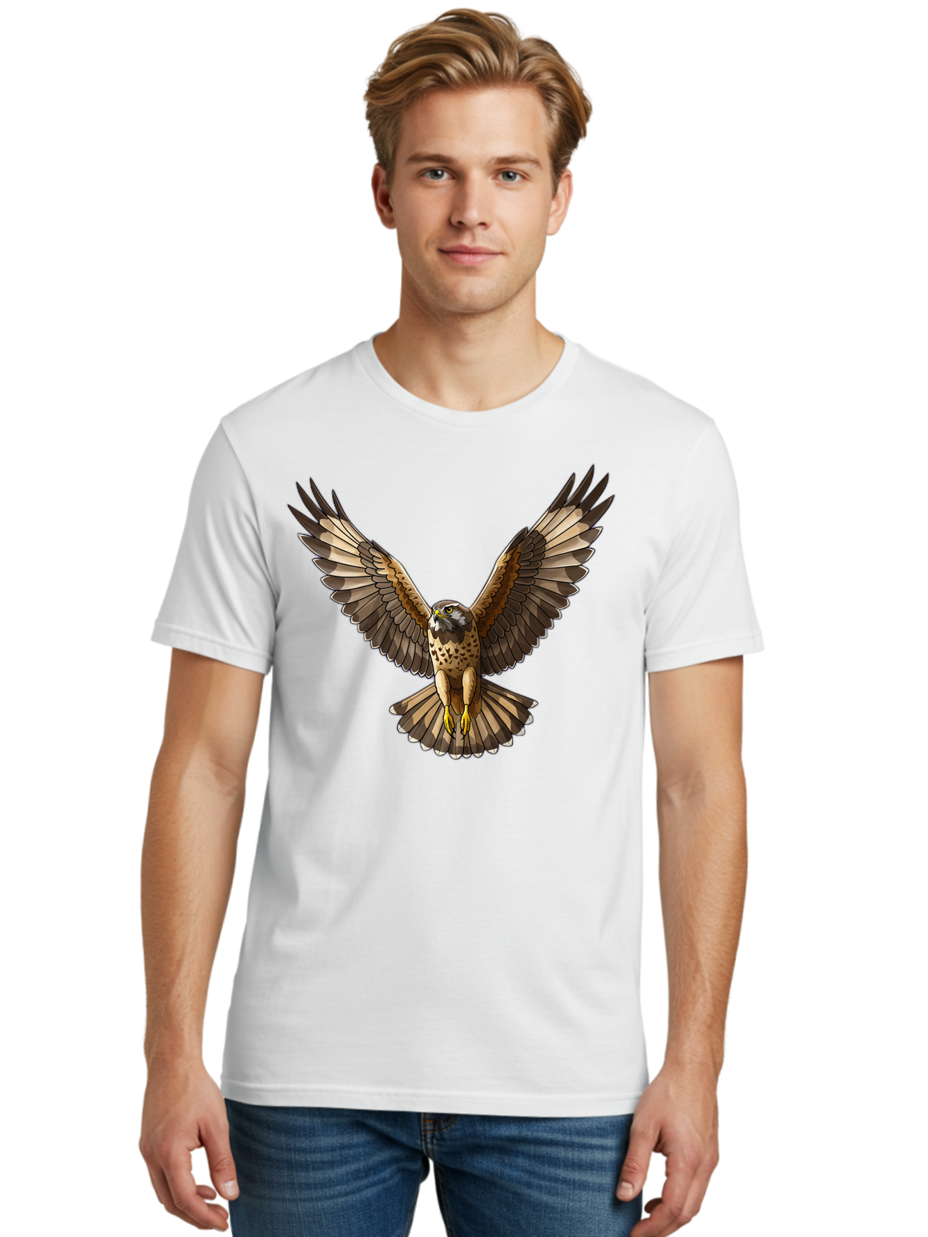 Hawk-In-Flight-1 Men'S Graphic Tee, 100% Cotton, Comfortable Casual Summer Wear, Machine Washable, Vintage Camera, Old Camera, Antique Camera, Black Camera, Classic Photography, Photography Equipment, Nostalgic Device, Film Camera, Camera Art Bao520