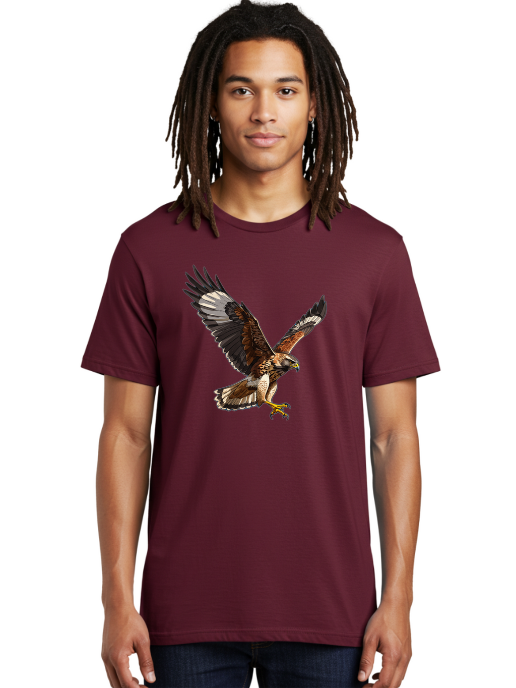 Hawk-In-Flight-2 Men'S Graphic Tee, 100% Cotton, Comfortable Casual Summer Wear, Machine Washable, Vintage Camera, Old Camera, Antique Camera, Black Camera, Classic Photography, Photography Equipment, Nostalgic Device, Film Camera, Camera Art Bao521