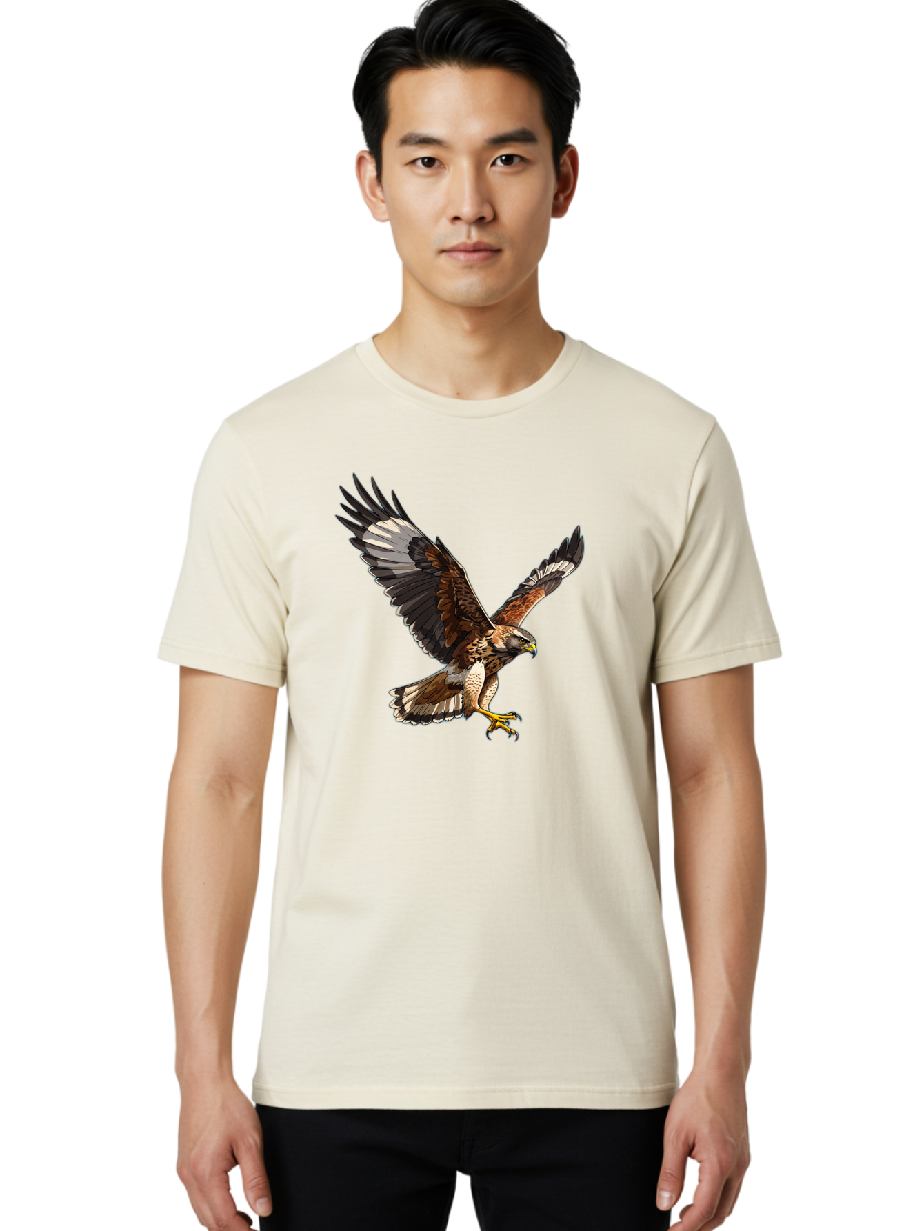 Hawk-In-Flight-2 Men'S Graphic Tee, 100% Cotton, Comfortable Casual Summer Wear, Machine Washable, Vintage Camera, Old Camera, Antique Camera, Black Camera, Classic Photography, Photography Equipment, Nostalgic Device, Film Camera, Camera Art Bao521