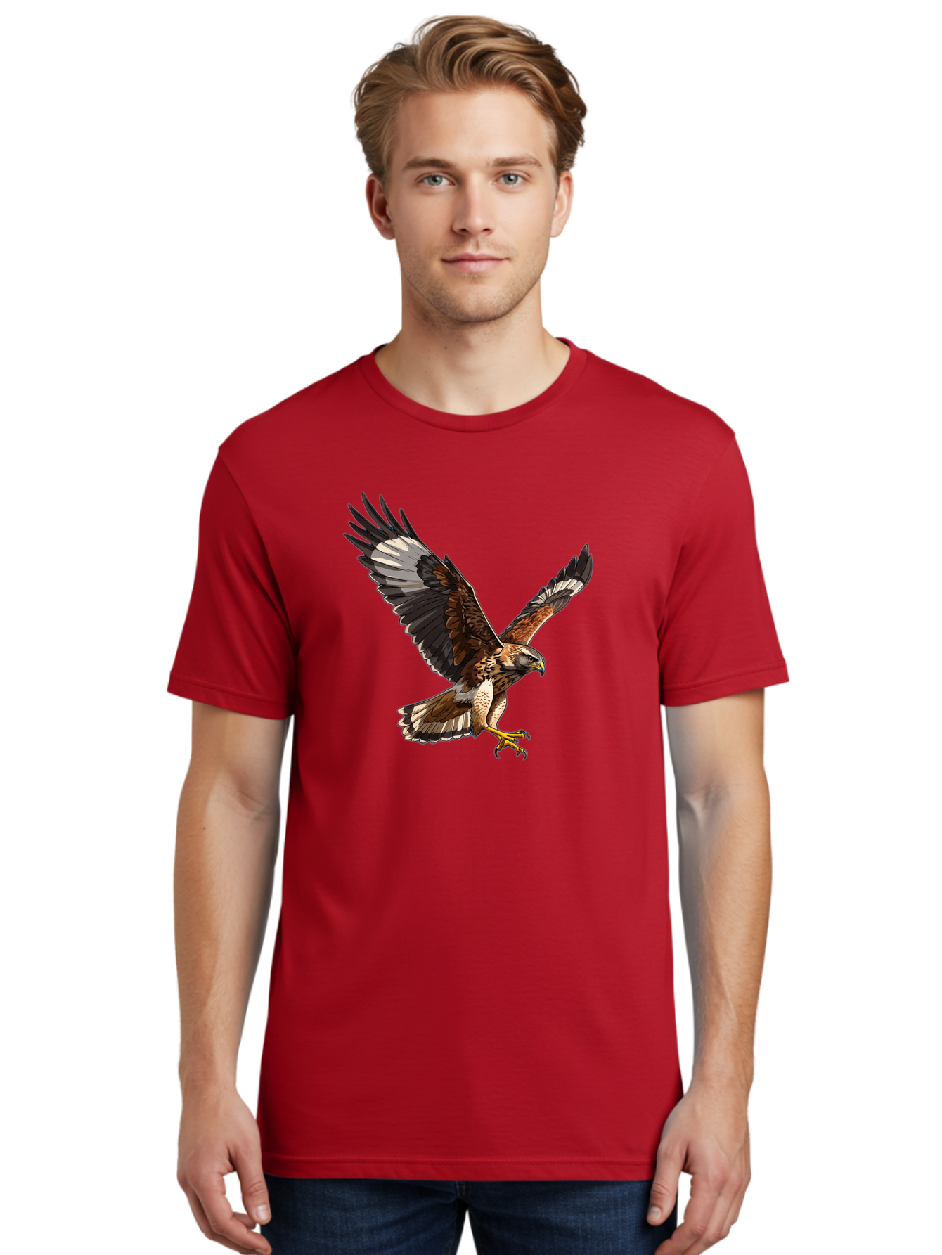 Hawk-In-Flight-2 Men'S Graphic Tee, 100% Cotton, Comfortable Casual Summer Wear, Machine Washable, Vintage Camera, Old Camera, Antique Camera, Black Camera, Classic Photography, Photography Equipment, Nostalgic Device, Film Camera, Camera Art Bao521