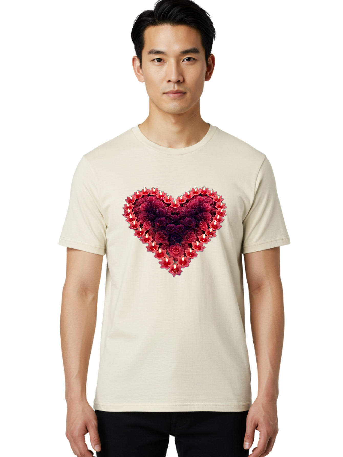 Heart-Of-Roses-And-Candles Men'S Graphic Tee, 100% Cotton, Comfortable Casual Summer Wear, Machine Washable, Vintage Camera, Old Camera, Antique Camera, Black Camera, Classic Photography, Photography Equipment, Nostalgic Device, Film Camera, Bao524