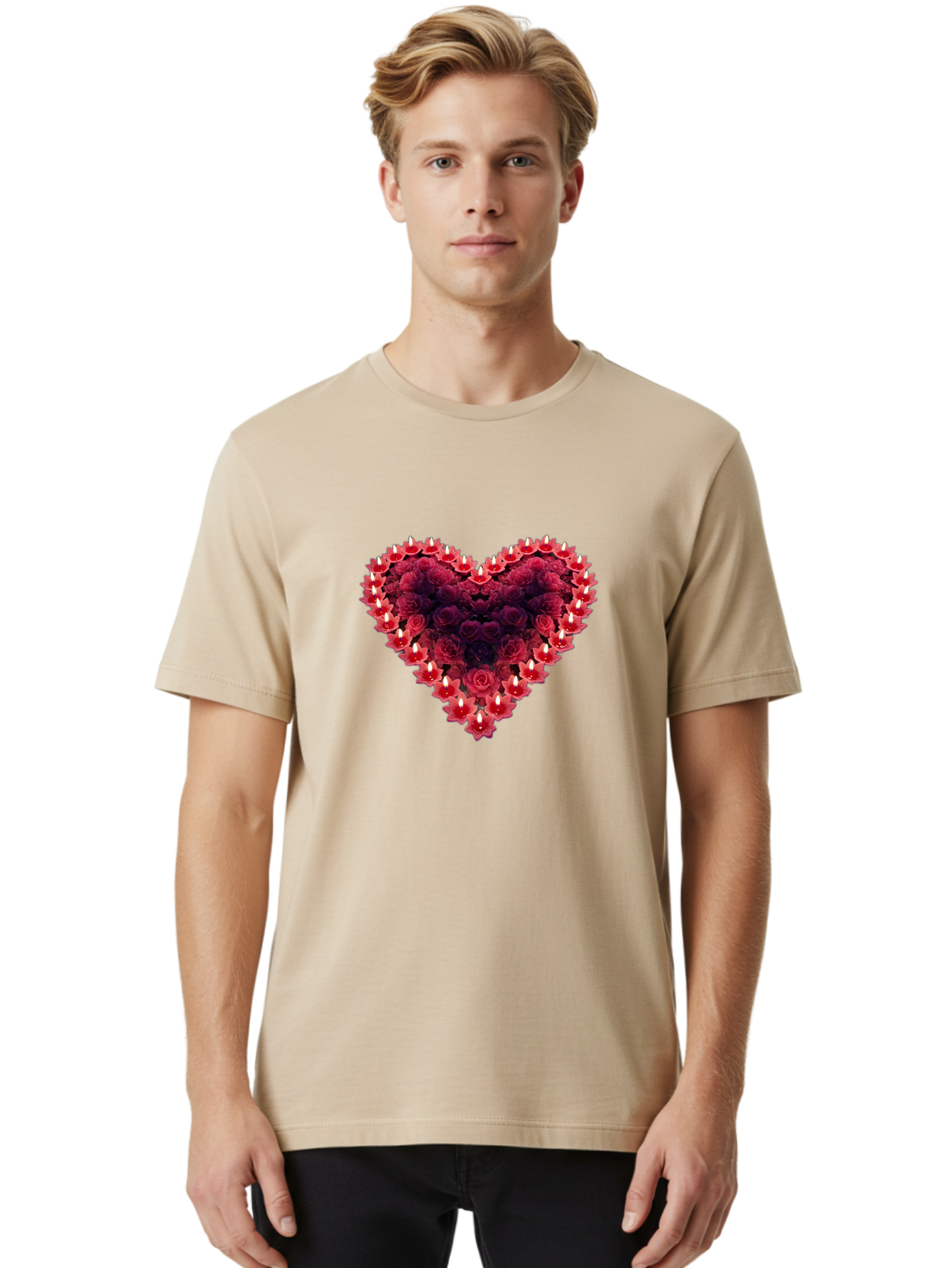 Heart-Of-Roses-And-Candles Men'S Graphic Tee, 100% Cotton, Comfortable Casual Summer Wear, Machine Washable, Vintage Camera, Old Camera, Antique Camera, Black Camera, Classic Photography, Photography Equipment, Nostalgic Device, Film Camera, Bao524