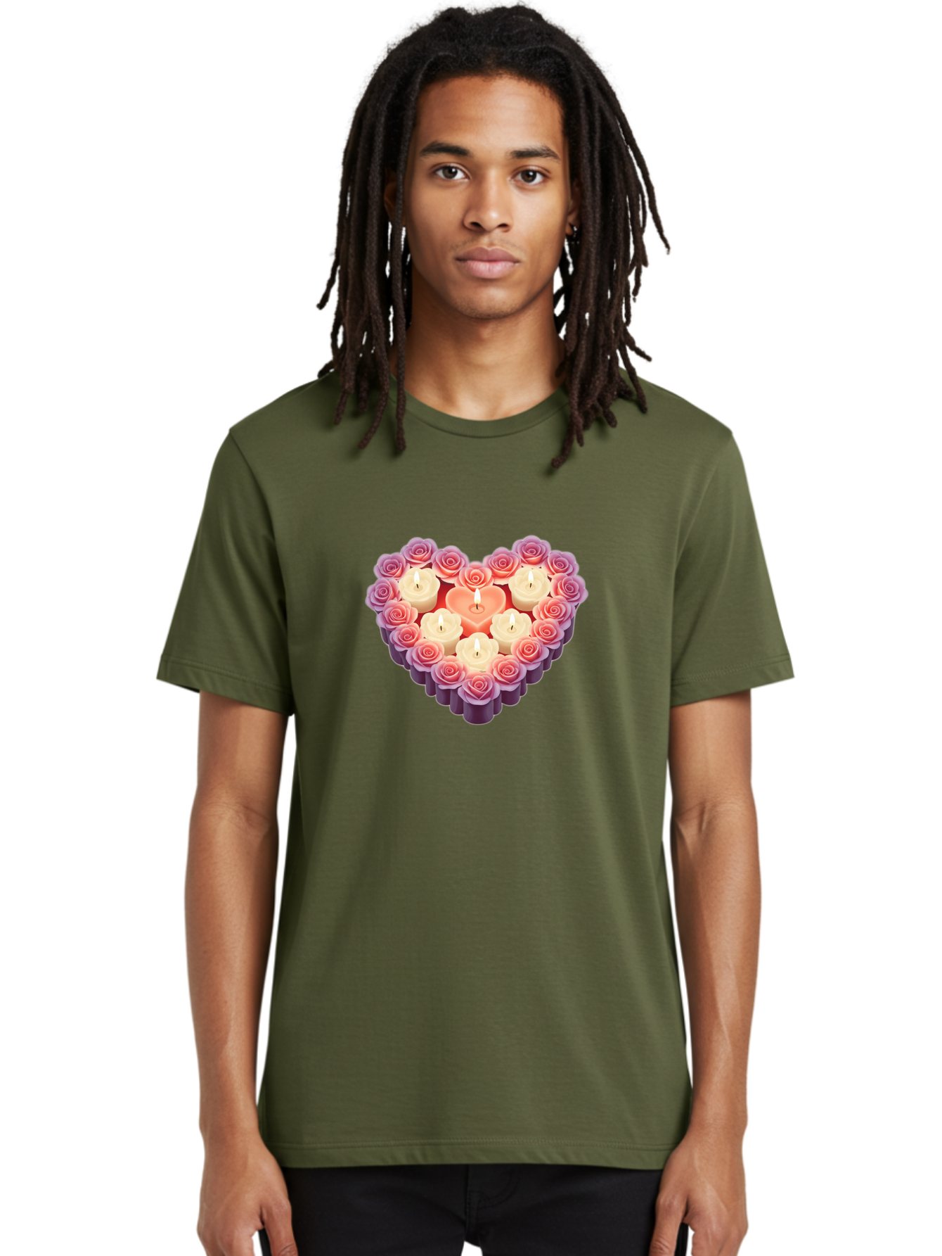 Heart-Shaped-Candles-And-Roses Men'S Graphic Tee, 100% Cotton, Comfortable Casual Summer Wear, Machine Washable, Vintage Camera, Old Camera, Antique Camera, Black Camera, Classic Photography, Photography Equipment, Nostalgic Device, Bao528