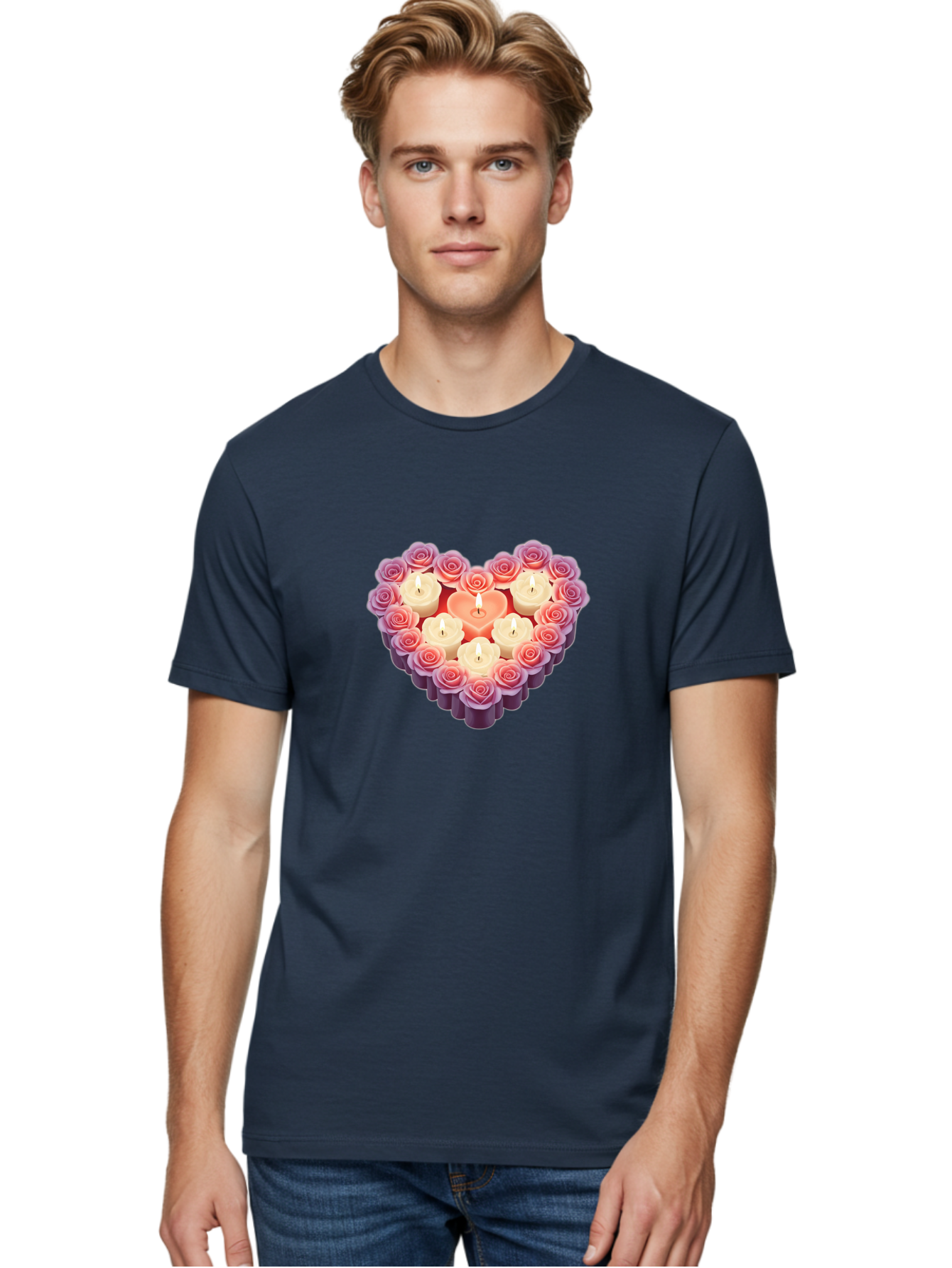 Heart-Shaped-Candles-And-Roses Men'S Graphic Tee, 100% Cotton, Comfortable Casual Summer Wear, Machine Washable, Vintage Camera, Old Camera, Antique Camera, Black Camera, Classic Photography, Photography Equipment, Nostalgic Device, Bao528