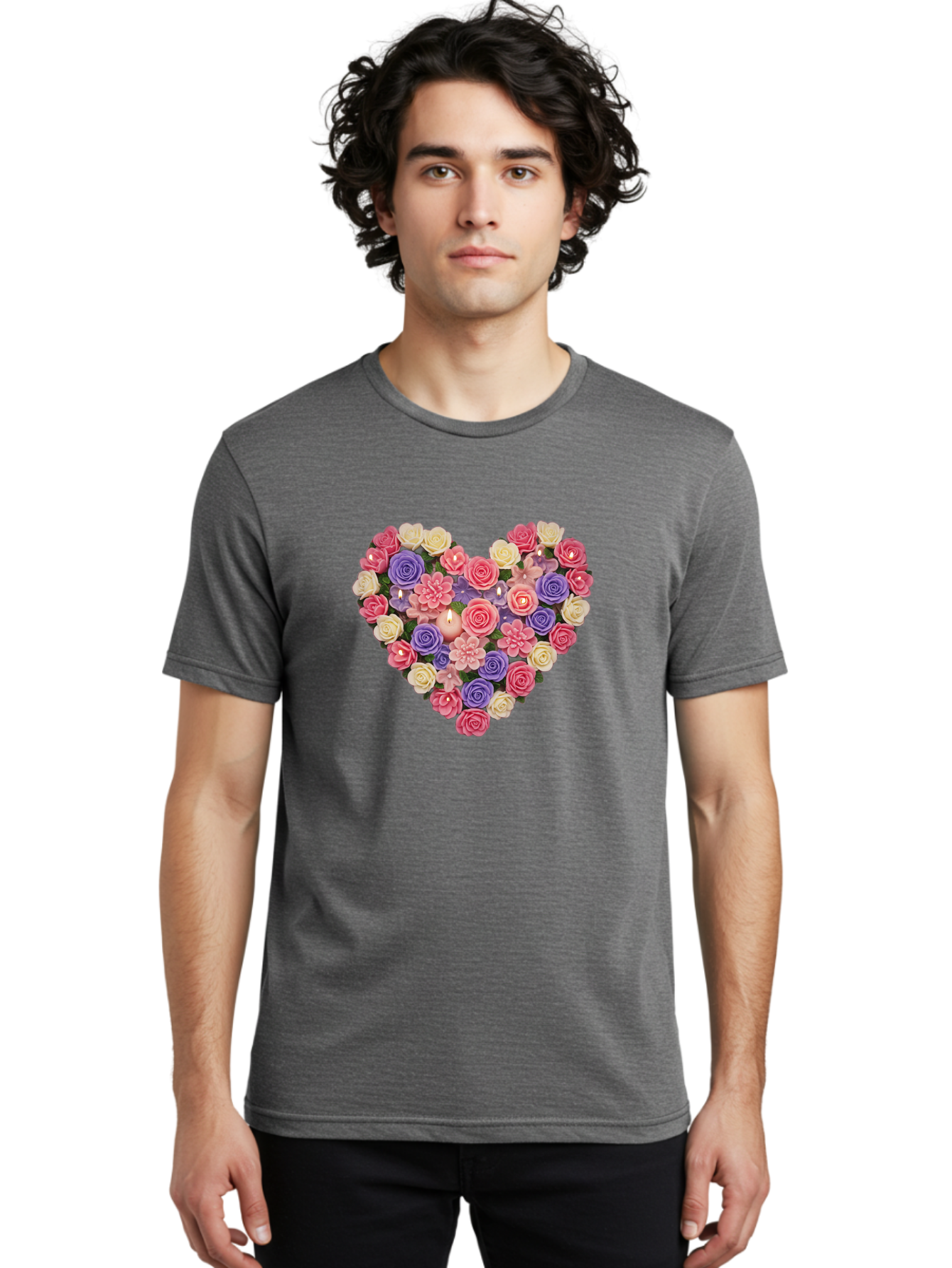 Heart-Shaped-Flowers Men'S Graphic Tee, 100% Cotton, Comfortable Casual Summer Wear, Machine Washable, Vintage Camera, Old Camera, Antique Camera, Black Camera, Classic Photography, Photography Equipment, Nostalgic Device, Film Camera, Bao529