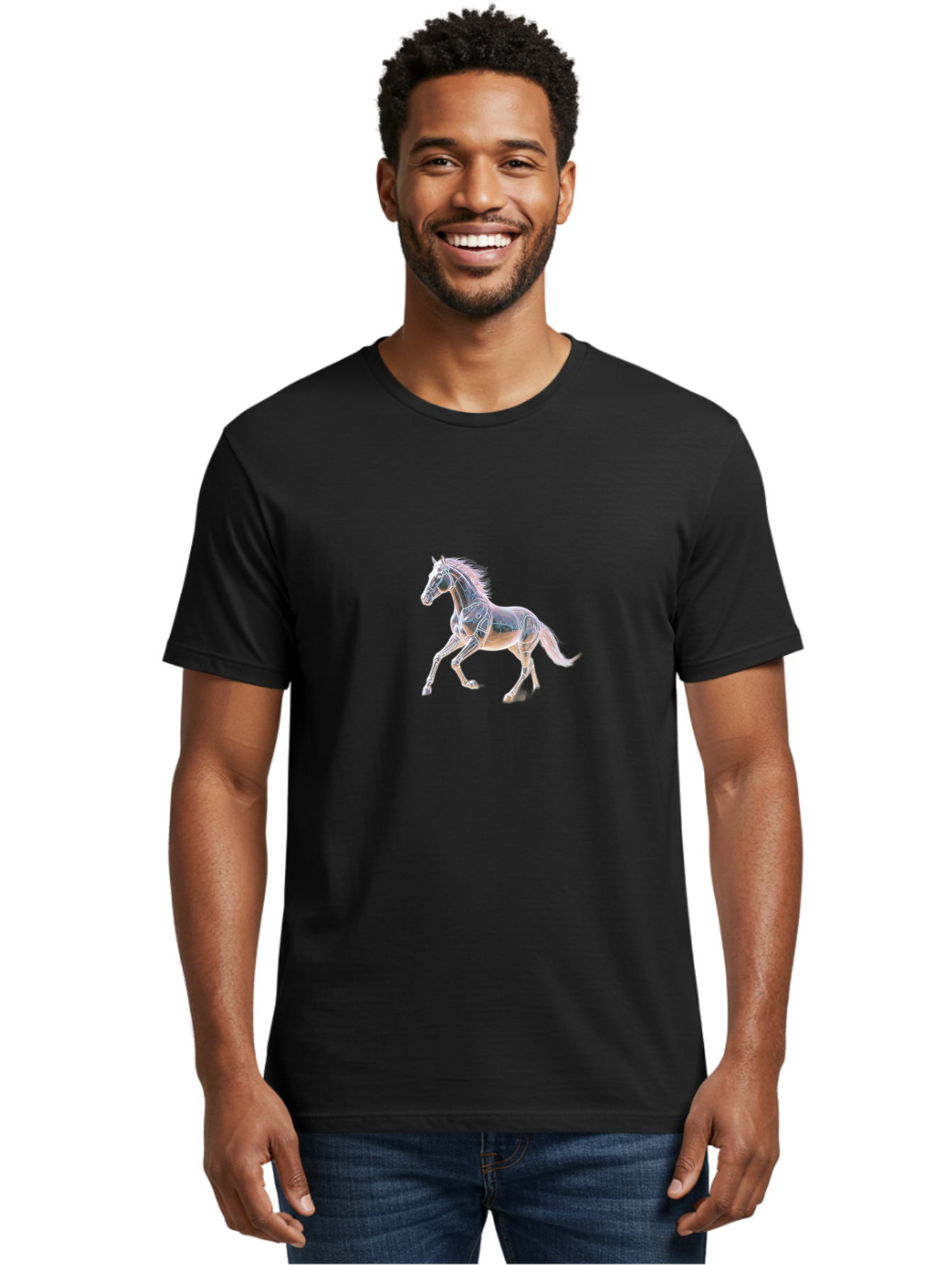Horse-Xray Men'S Graphic Tee, 100% Cotton, Comfortable Casual Summer Wear, Machine Washable, Vintage Camera, Old Camera, Antique Camera, Black Camera, Classic Photography, Photography Equipment, Nostalgic Device, Film Camera, Camera Art Bao534
