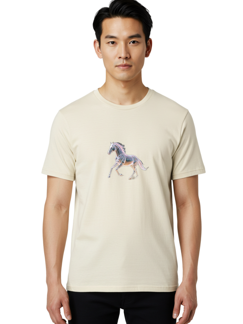 Horse-Xray Men'S Graphic Tee, 100% Cotton, Comfortable Casual Summer Wear, Machine Washable, Vintage Camera, Old Camera, Antique Camera, Black Camera, Classic Photography, Photography Equipment, Nostalgic Device, Film Camera, Camera Art Bao534