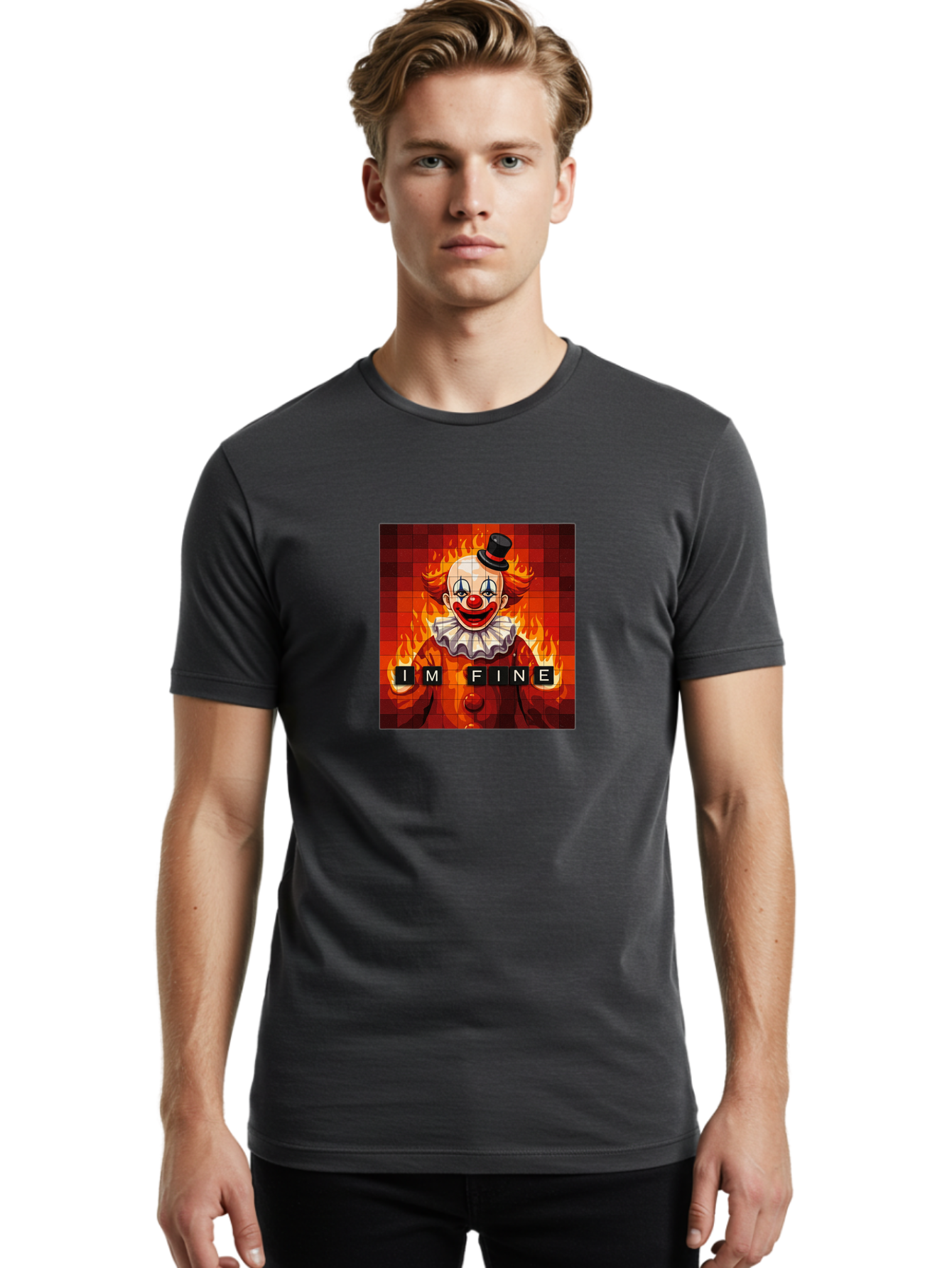 I-M-Fine-Clown-2 Men'S Graphic Tee, 100% Cotton, Comfortable Casual Summer Wear, Machine Washable, Vintage Camera, Old Camera, Antique Camera, Black Camera, Classic Photography, Photography Equipment, Nostalgic Device, Film Camera, Camera Art Bao540