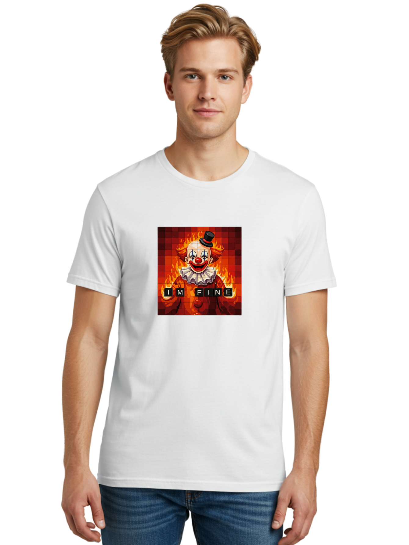 I-M-Fine-Clown-2 Men'S Graphic Tee, 100% Cotton, Comfortable Casual Summer Wear, Machine Washable, Vintage Camera, Old Camera, Antique Camera, Black Camera, Classic Photography, Photography Equipment, Nostalgic Device, Film Camera, Camera Art Bao540