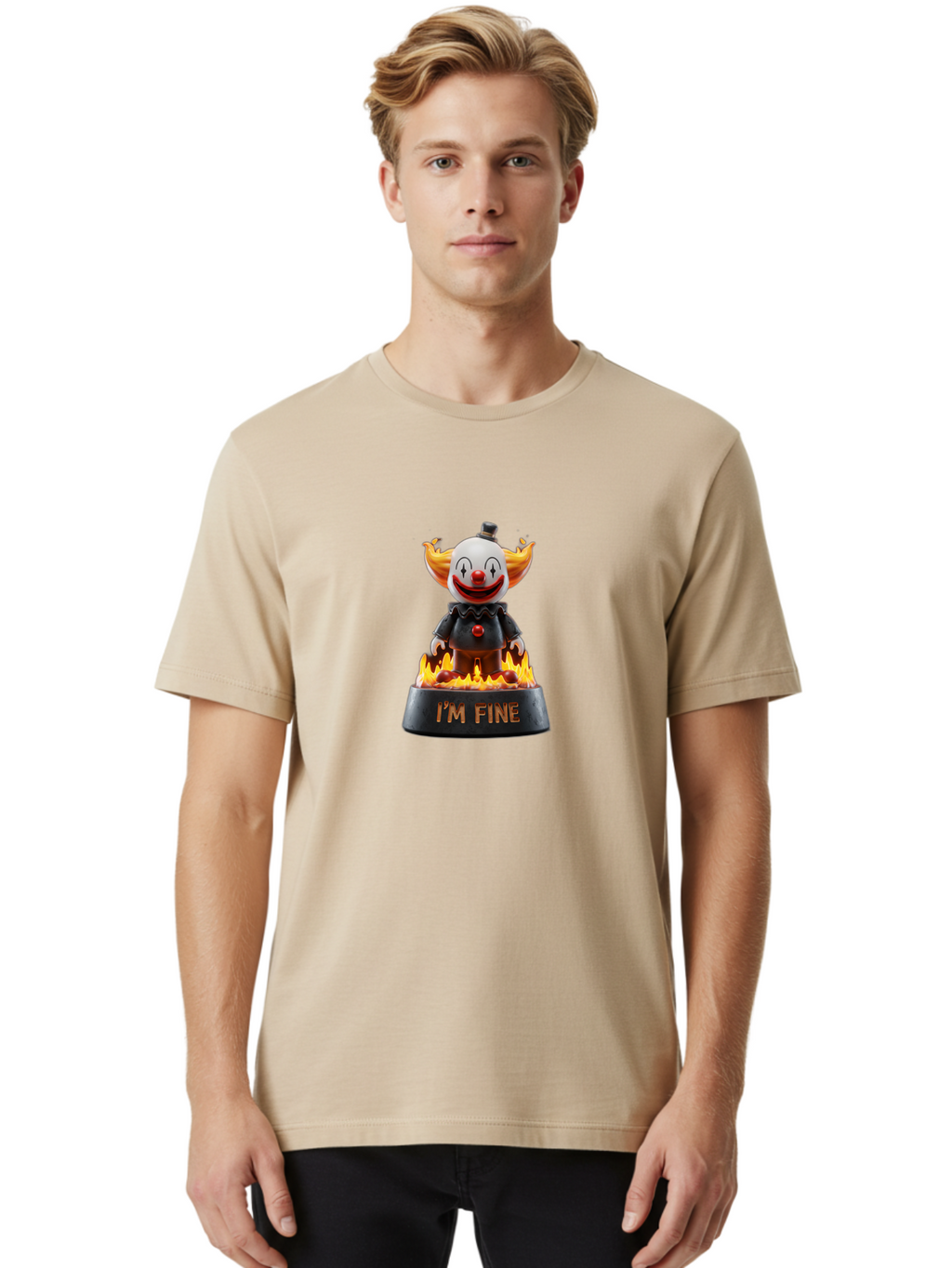 I-M-Fine-Clown-3 Men'S Graphic Tee, 100% Cotton, Comfortable Casual Summer Wear, Machine Washable, Vintage Camera, Old Camera, Antique Camera, Black Camera, Classic Photography, Photography Equipment, Nostalgic Device, Film Camera, Camera Art Bao541