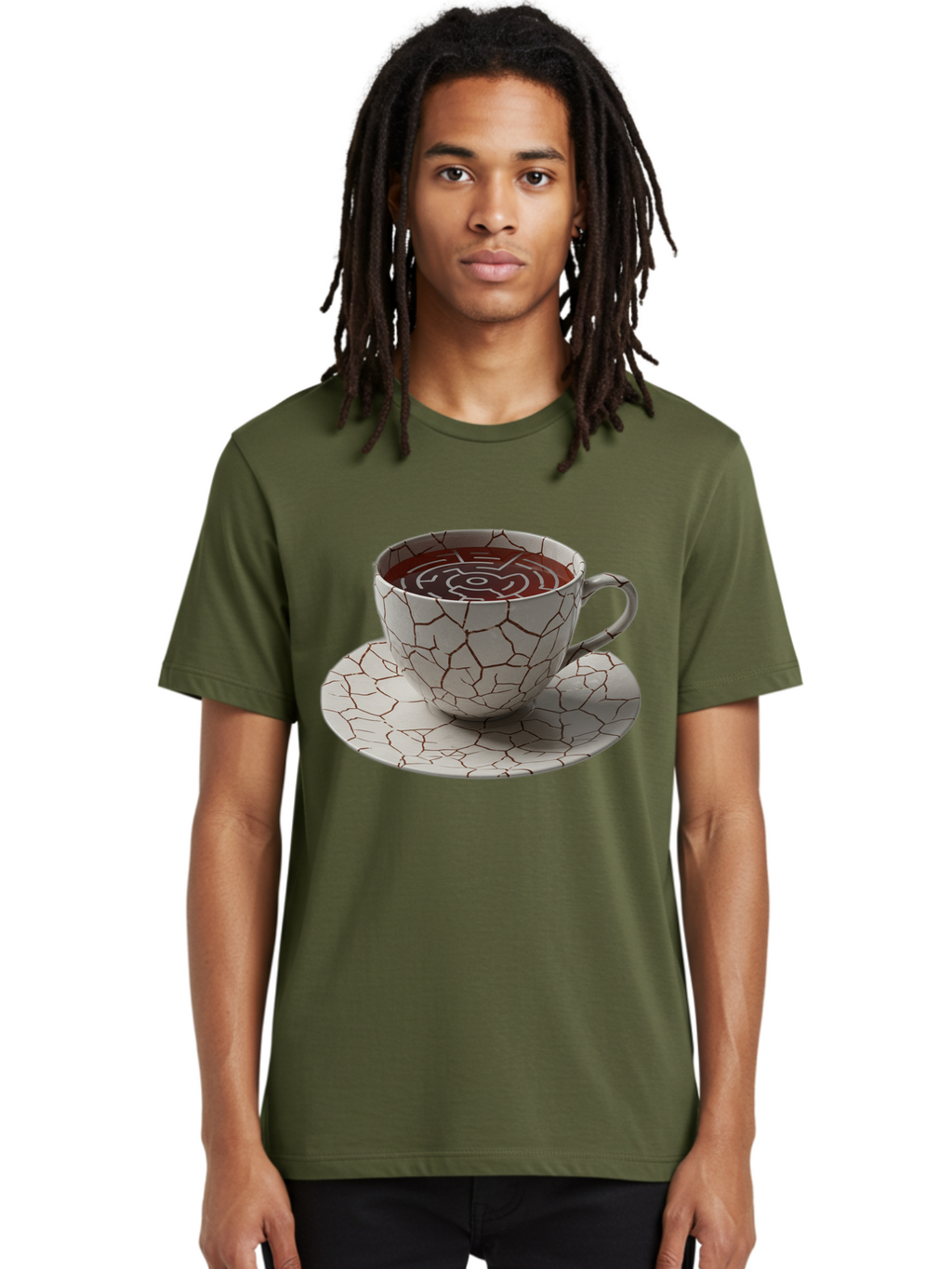 Kintsugi-Coffee-Cup Men'S Graphic Tee, 100% Cotton, Comfortable Casual Summer Wear, Machine Washable, Vintage Camera, Old Camera, Antique Camera, Black Camera, Classic Photography, Photography Equipment, Nostalgic Device, Film Camera, Bao555