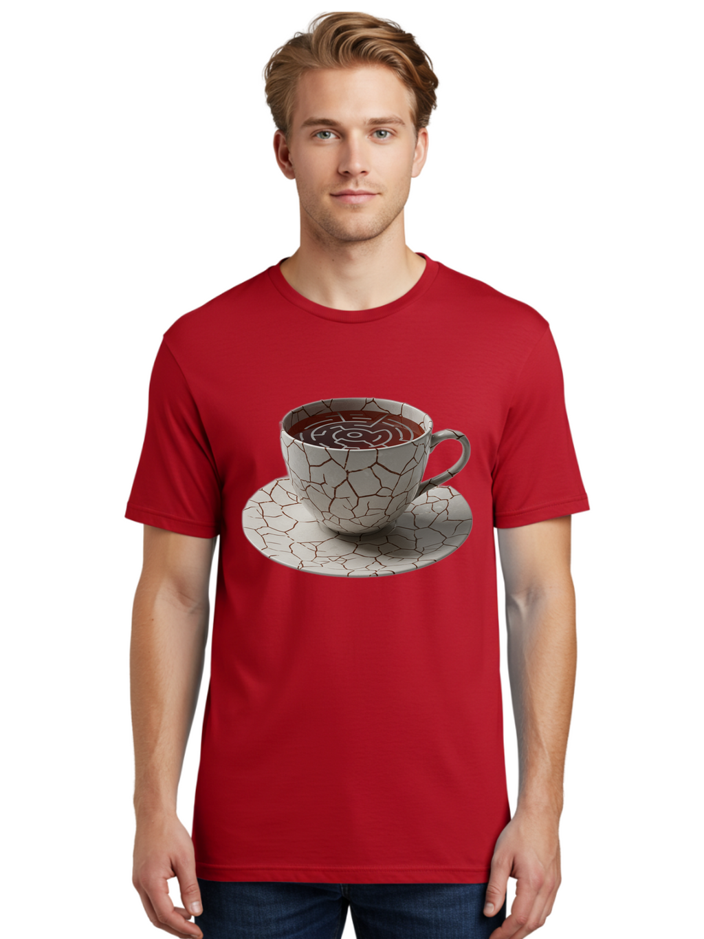 Kintsugi-Coffee-Cup Men'S Graphic Tee, 100% Cotton, Comfortable Casual Summer Wear, Machine Washable, Vintage Camera, Old Camera, Antique Camera, Black Camera, Classic Photography, Photography Equipment, Nostalgic Device, Film Camera, Bao555