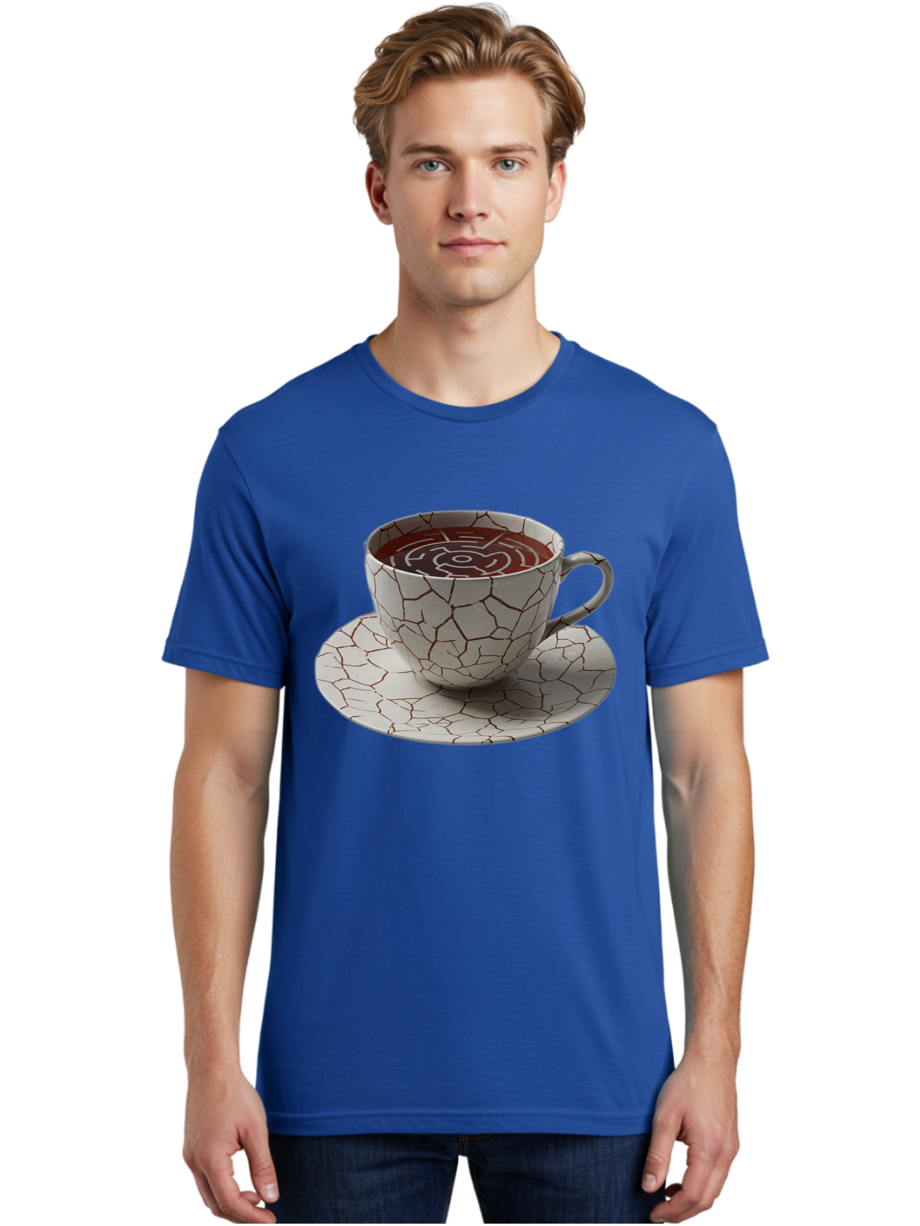 Kintsugi-Coffee-Cup Men'S Graphic Tee, 100% Cotton, Comfortable Casual Summer Wear, Machine Washable, Vintage Camera, Old Camera, Antique Camera, Black Camera, Classic Photography, Photography Equipment, Nostalgic Device, Film Camera, Bao555