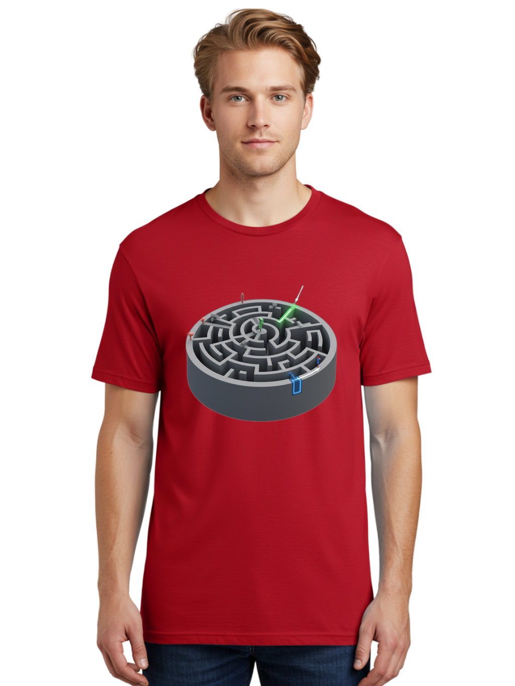 Labyrinth Men'S Graphic Tee, 100% Cotton, Comfortable Casual Summer Wear, Machine Washable, Vintage Camera, Old Camera, Antique Camera, Black Camera, Classic Photography, Photography Equipment, Nostalgic Device, Film Camera, Camera Art Bao559