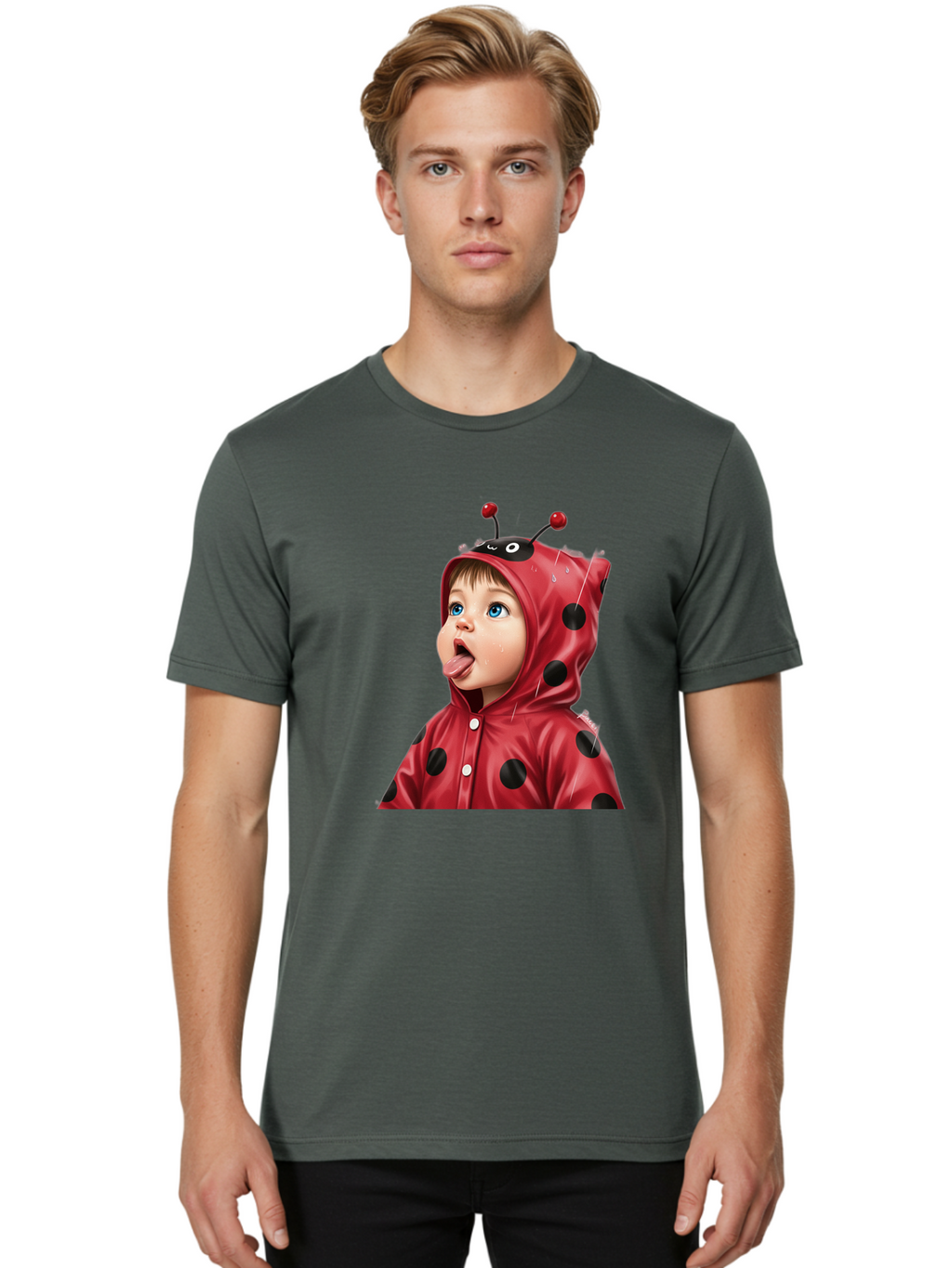 Ladybug-Child Men'S Graphic Tee, 100% Cotton, Comfortable Casual Summer Wear, Machine Washable, Vintage Camera, Old Camera, Antique Camera, Black Camera, Classic Photography, Photography Equipment, Nostalgic Device, Film Camera, Camera Art Bao560