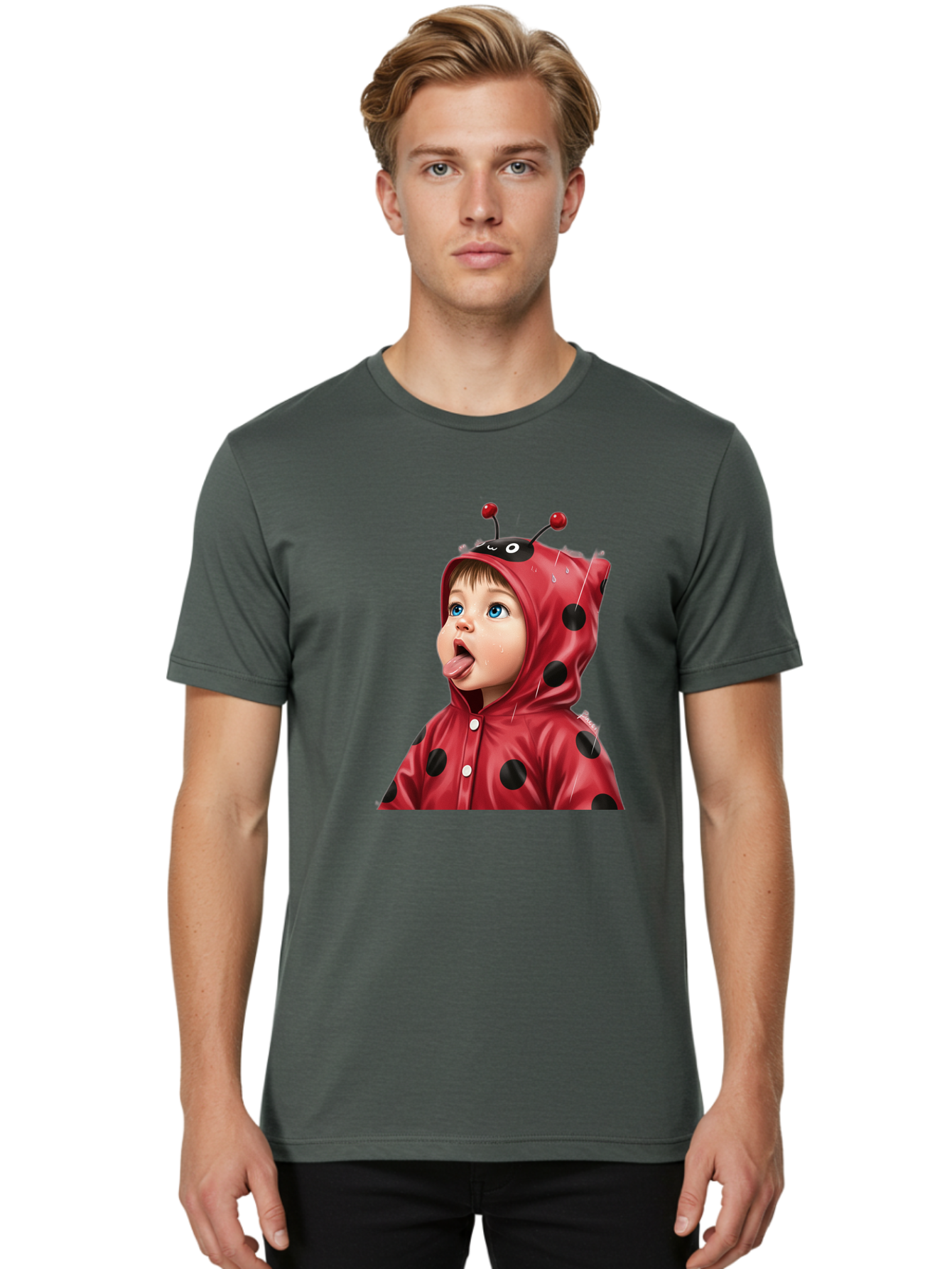 Ladybug-Child Men'S Graphic Tee, 100% Cotton, Comfortable Casual Summer Wear, Machine Washable, Vintage Camera, Old Camera, Antique Camera, Black Camera, Classic Photography, Photography Equipment, Nostalgic Device, Film Camera, Camera Art Bao560