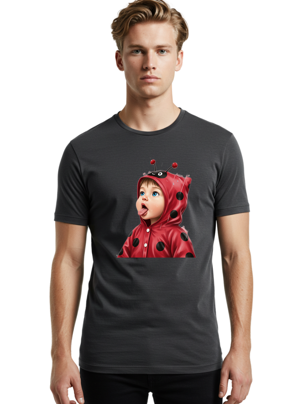 Ladybug-Child Men'S Graphic Tee, 100% Cotton, Comfortable Casual Summer Wear, Machine Washable, Vintage Camera, Old Camera, Antique Camera, Black Camera, Classic Photography, Photography Equipment, Nostalgic Device, Film Camera, Camera Art Bao560