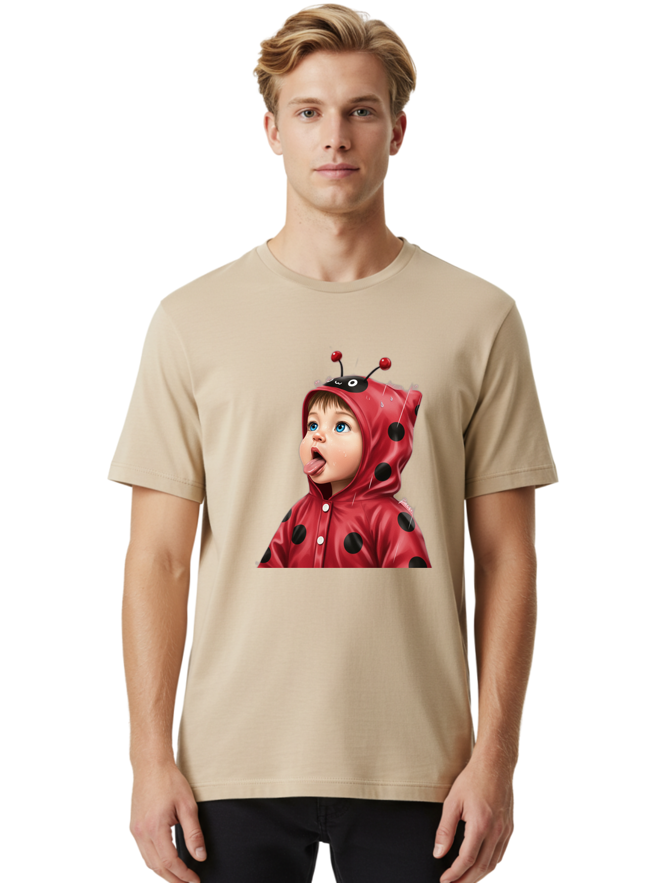 Ladybug-Child Men'S Graphic Tee, 100% Cotton, Comfortable Casual Summer Wear, Machine Washable, Vintage Camera, Old Camera, Antique Camera, Black Camera, Classic Photography, Photography Equipment, Nostalgic Device, Film Camera, Camera Art Bao560