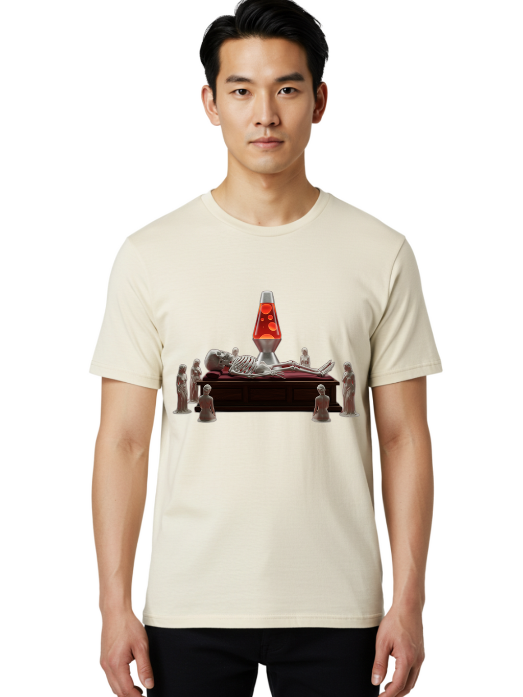 Lava-Lamp-Skeleton Men'S Graphic Tee, 100% Cotton, Comfortable Casual Summer Wear, Machine Washable, Vintage Camera, Old Camera, Antique Camera, Black Camera, Classic Photography, Photography Equipment, Nostalgic Device, Film Camera, Bao570