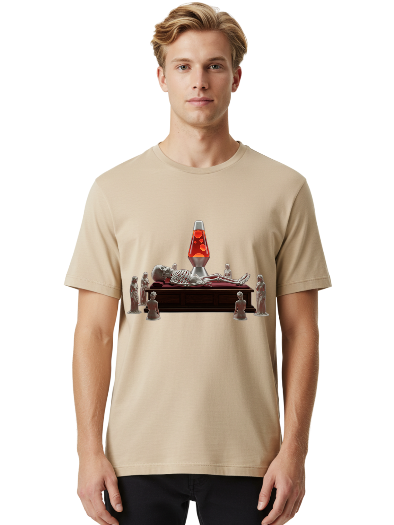 Lava-Lamp-Skeleton Men'S Graphic Tee, 100% Cotton, Comfortable Casual Summer Wear, Machine Washable, Vintage Camera, Old Camera, Antique Camera, Black Camera, Classic Photography, Photography Equipment, Nostalgic Device, Film Camera, Bao570