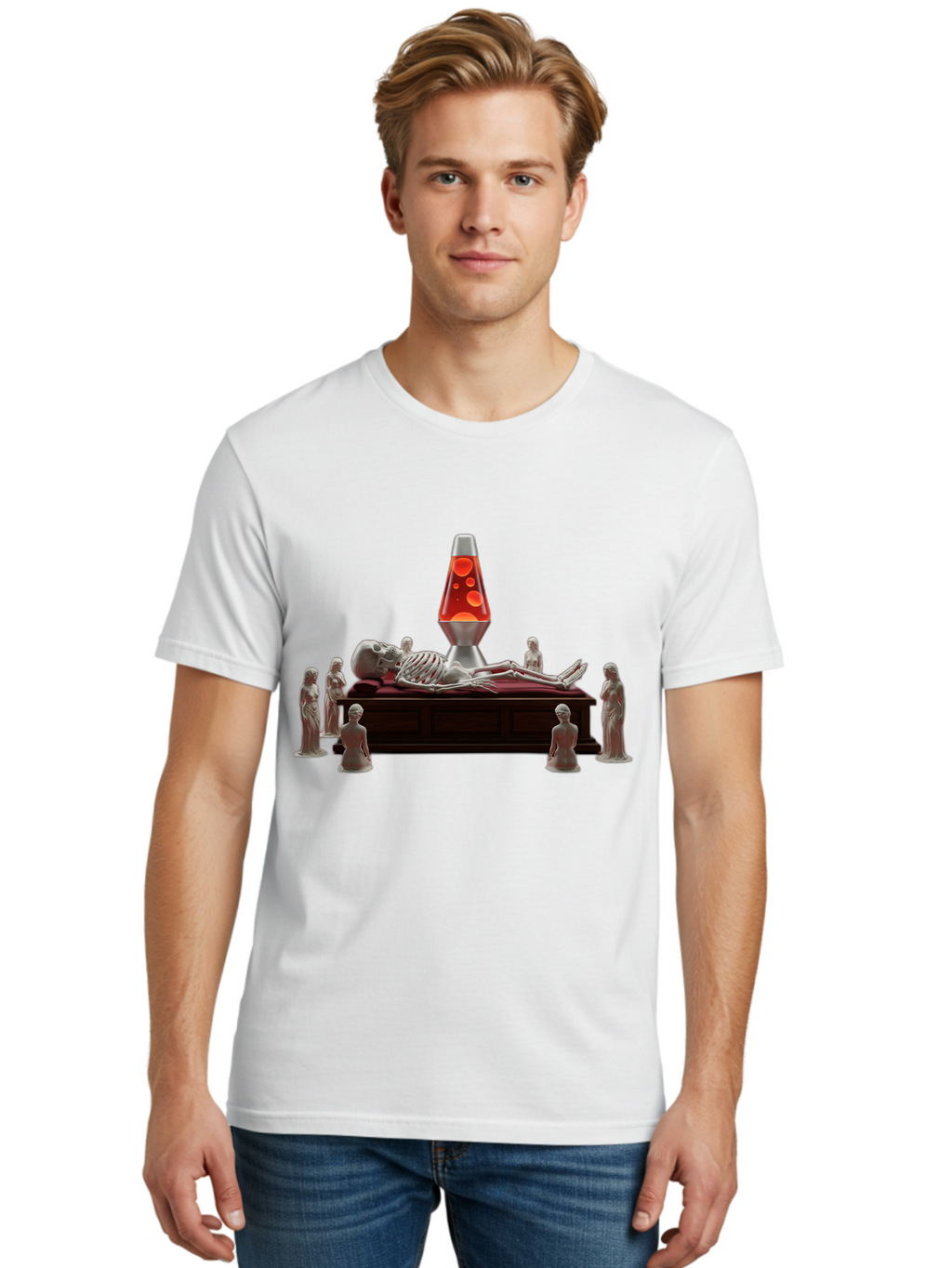 Lava-Lamp-Skeleton Men'S Graphic Tee, 100% Cotton, Comfortable Casual Summer Wear, Machine Washable, Vintage Camera, Old Camera, Antique Camera, Black Camera, Classic Photography, Photography Equipment, Nostalgic Device, Film Camera, Bao570