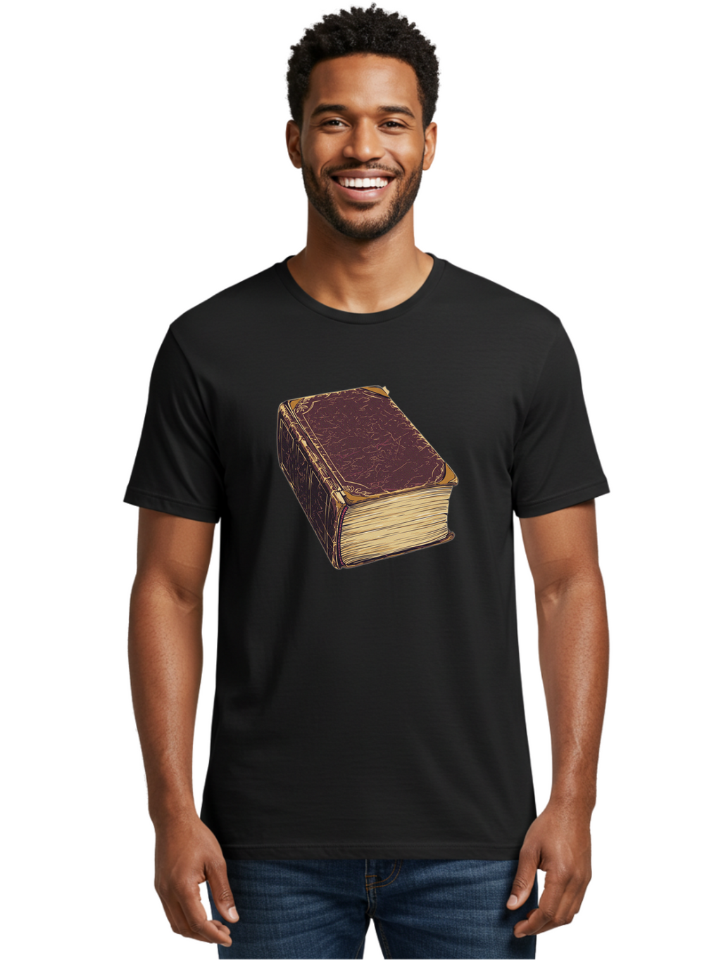 Leather-Bound-Book-1 Men'S Graphic Tee, 100% Cotton, Comfortable Casual Summer Wear, Machine Washable, Vintage Camera, Old Camera, Antique Camera, Black Camera, Classic Photography, Photography Equipment, Nostalgic Device, Film Camera, Bao576