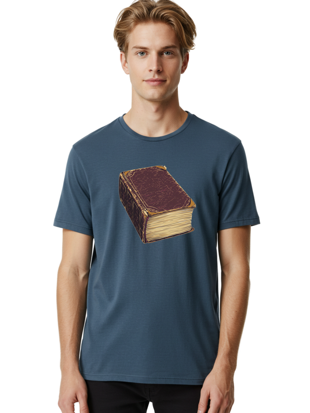 Leather-Bound-Book-1 Men'S Graphic Tee, 100% Cotton, Comfortable Casual Summer Wear, Machine Washable, Vintage Camera, Old Camera, Antique Camera, Black Camera, Classic Photography, Photography Equipment, Nostalgic Device, Film Camera, Bao576