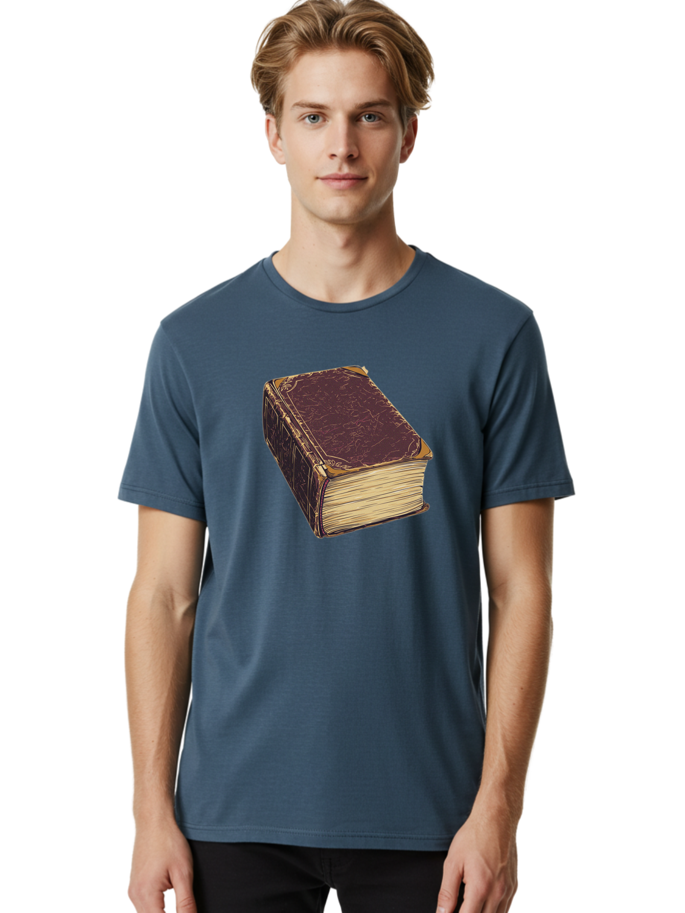 Leather-Bound-Book-1 Men'S Graphic Tee, 100% Cotton, Comfortable Casual Summer Wear, Machine Washable, Vintage Camera, Old Camera, Antique Camera, Black Camera, Classic Photography, Photography Equipment, Nostalgic Device, Film Camera, Bao576