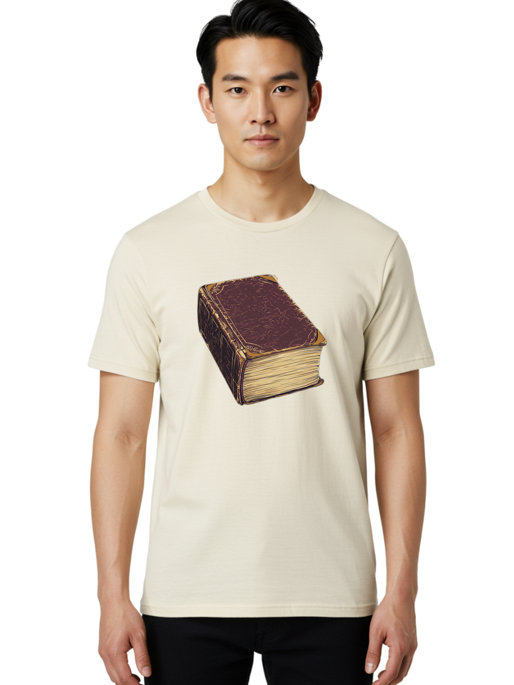 Leather-Bound-Book-1 Men'S Graphic Tee, 100% Cotton, Comfortable Casual Summer Wear, Machine Washable, Vintage Camera, Old Camera, Antique Camera, Black Camera, Classic Photography, Photography Equipment, Nostalgic Device, Film Camera, Bao576