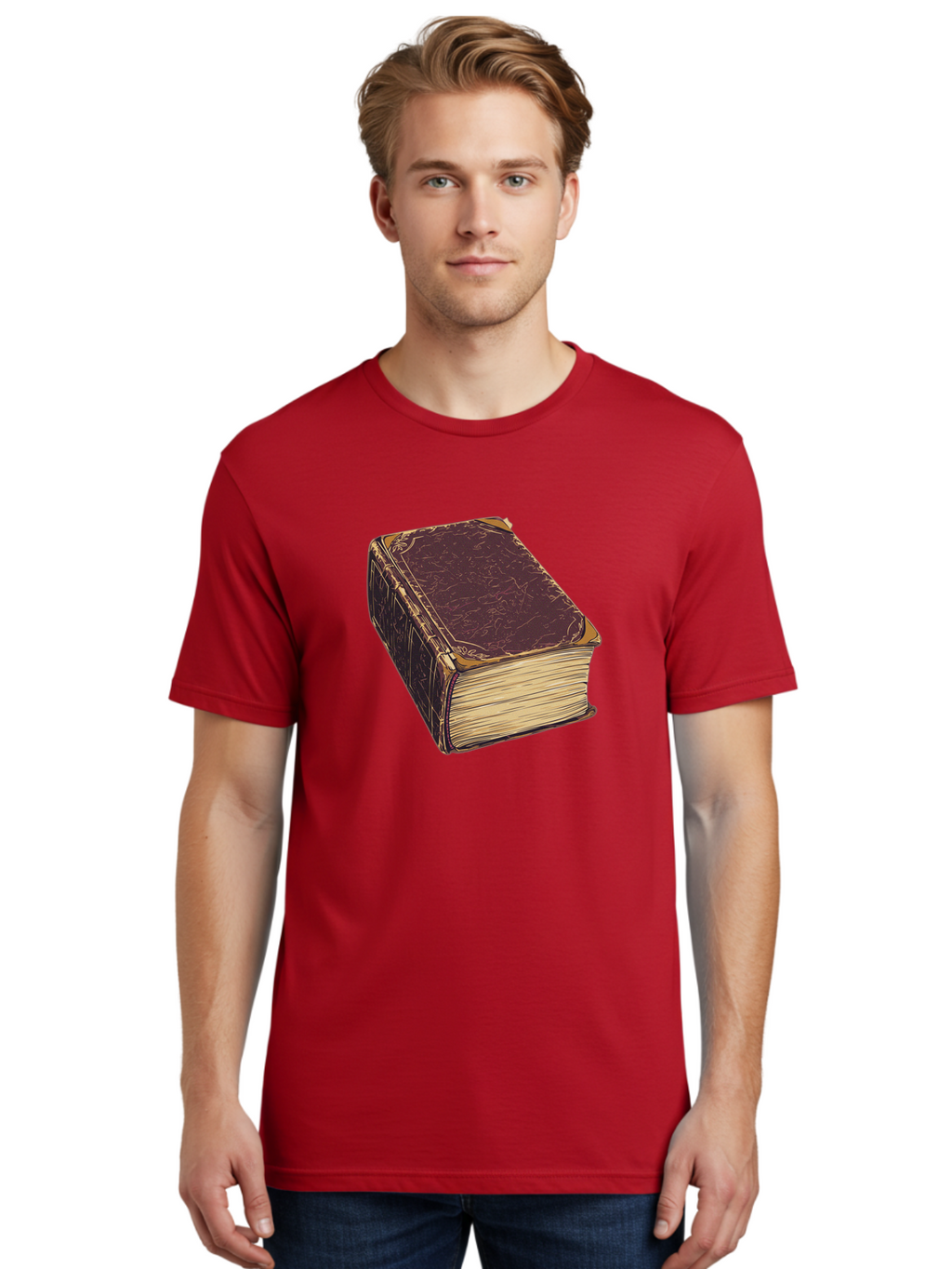 Leather-Bound-Book-1 Men'S Graphic Tee, 100% Cotton, Comfortable Casual Summer Wear, Machine Washable, Vintage Camera, Old Camera, Antique Camera, Black Camera, Classic Photography, Photography Equipment, Nostalgic Device, Film Camera, Bao576