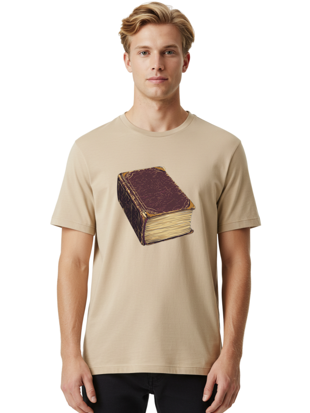 Leather-Bound-Book-1 Men'S Graphic Tee, 100% Cotton, Comfortable Casual Summer Wear, Machine Washable, Vintage Camera, Old Camera, Antique Camera, Black Camera, Classic Photography, Photography Equipment, Nostalgic Device, Film Camera, Bao576