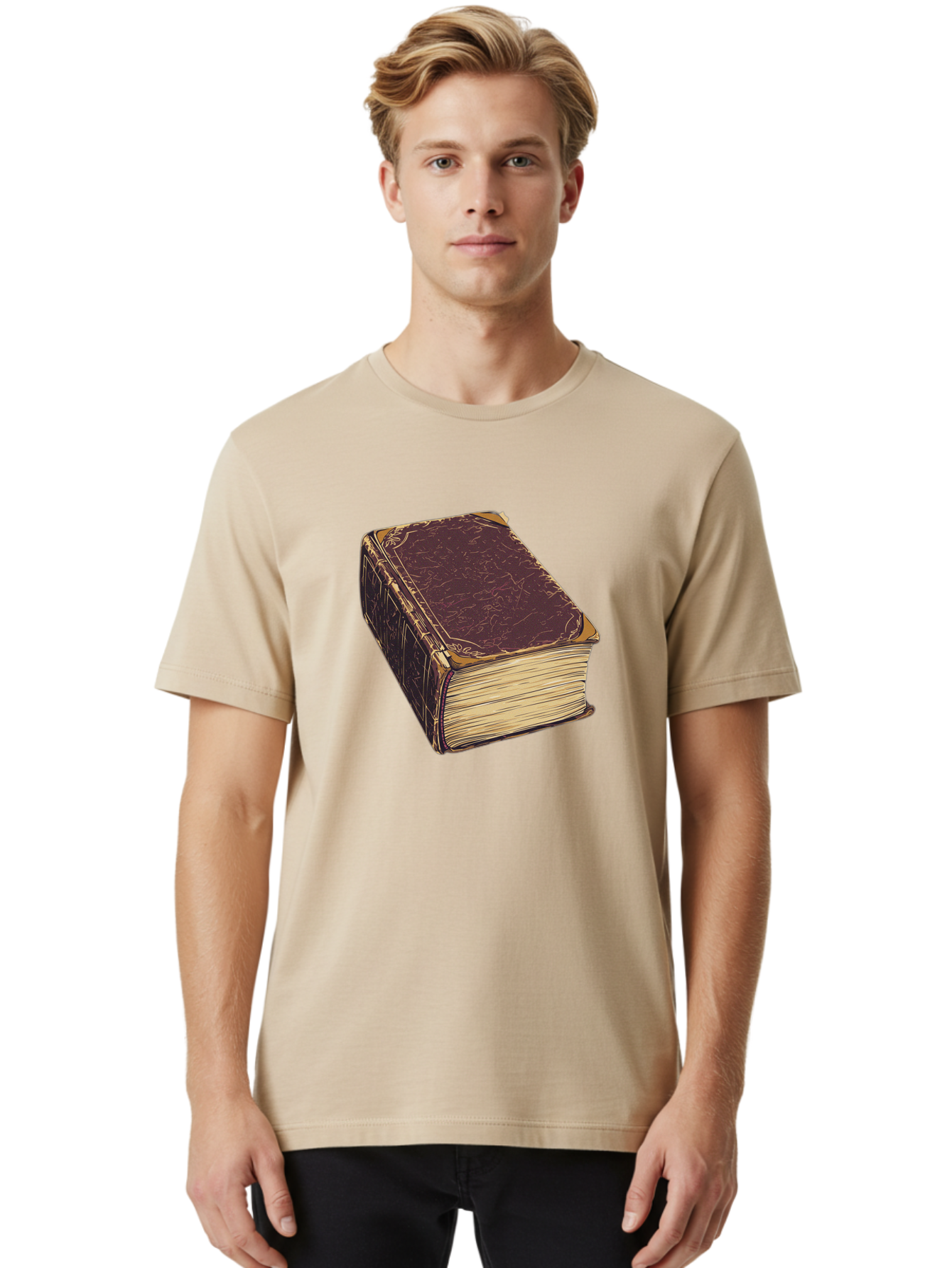 Leather-Bound-Book-1 Men'S Graphic Tee, 100% Cotton, Comfortable Casual Summer Wear, Machine Washable, Vintage Camera, Old Camera, Antique Camera, Black Camera, Classic Photography, Photography Equipment, Nostalgic Device, Film Camera, Bao576