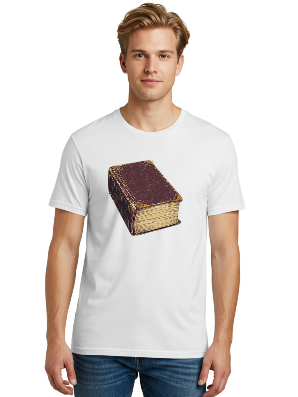 Leather-Bound-Book-1 Men'S Graphic Tee, 100% Cotton, Comfortable Casual Summer Wear, Machine Washable, Vintage Camera, Old Camera, Antique Camera, Black Camera, Classic Photography, Photography Equipment, Nostalgic Device, Film Camera, Bao576