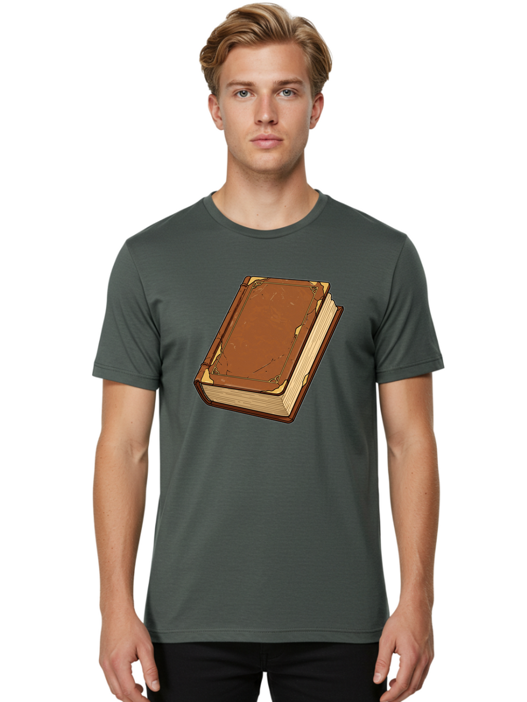 Leather-Bound-Book-2 Men'S Graphic Tee, 100% Cotton, Comfortable Casual Summer Wear, Machine Washable, Vintage Camera, Old Camera, Antique Camera, Black Camera, Classic Photography, Photography Equipment, Nostalgic Device, Film Camera, Bao577