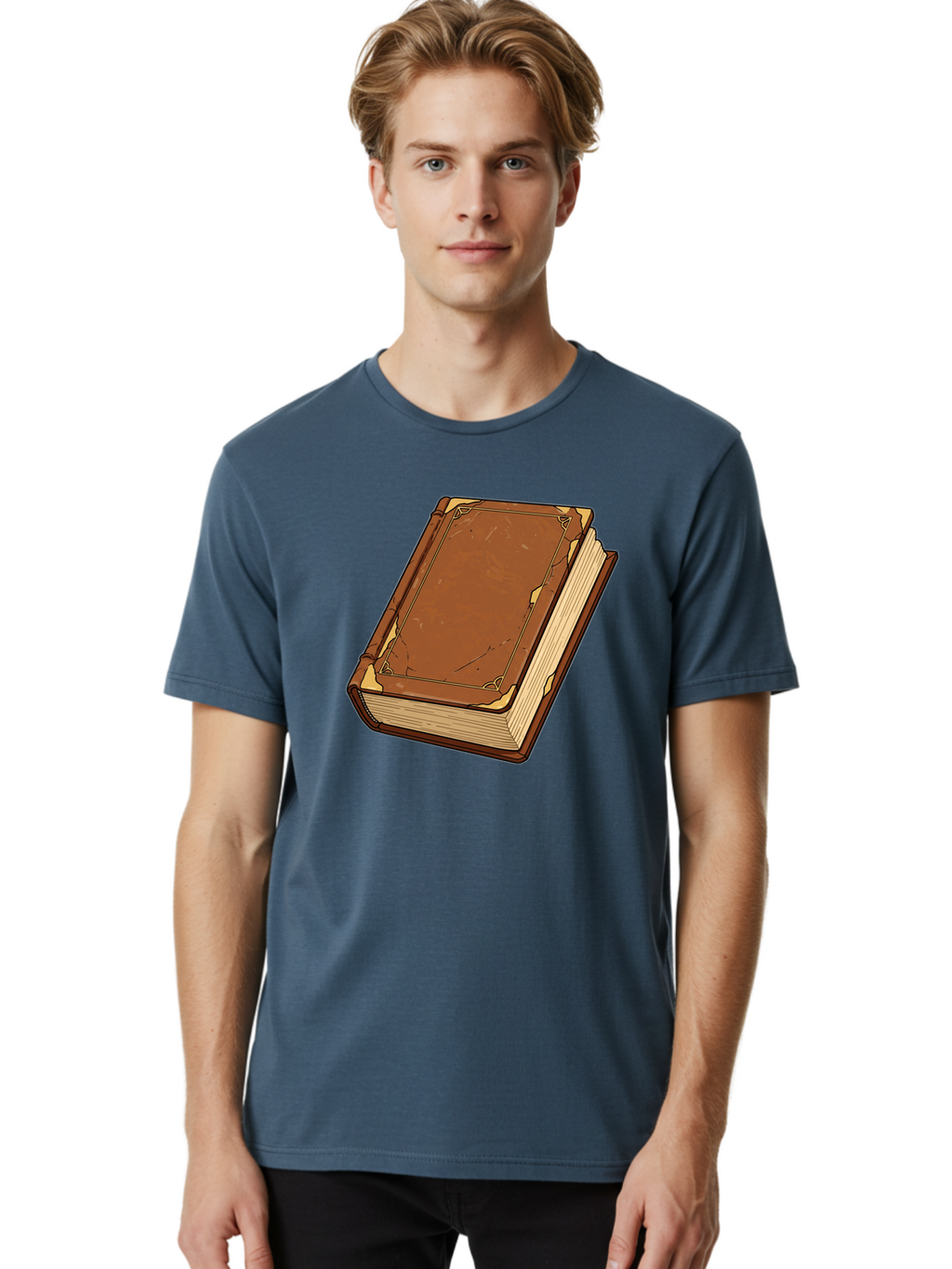 Leather-Bound-Book-2 Men'S Graphic Tee, 100% Cotton, Comfortable Casual Summer Wear, Machine Washable, Vintage Camera, Old Camera, Antique Camera, Black Camera, Classic Photography, Photography Equipment, Nostalgic Device, Film Camera, Bao577