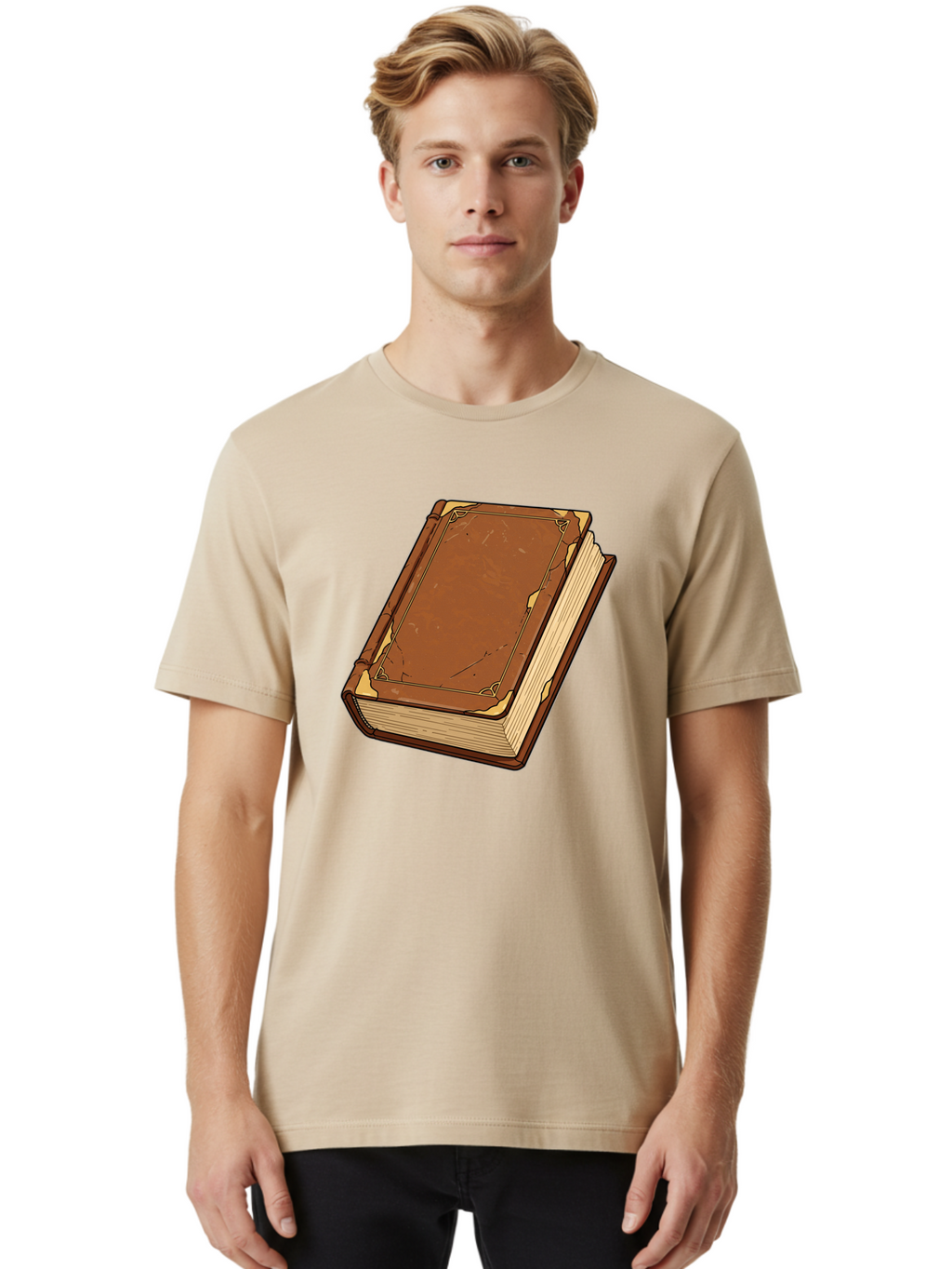 Leather-Bound-Book-2 Men'S Graphic Tee, 100% Cotton, Comfortable Casual Summer Wear, Machine Washable, Vintage Camera, Old Camera, Antique Camera, Black Camera, Classic Photography, Photography Equipment, Nostalgic Device, Film Camera, Bao577
