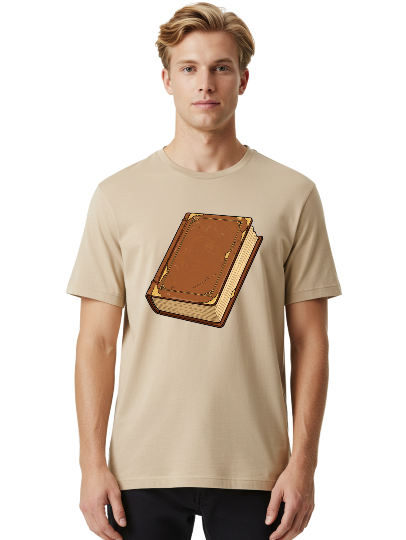 Leather-Bound-Book-2 Men'S Graphic Tee, 100% Cotton, Comfortable Casual Summer Wear, Machine Washable, Vintage Camera, Old Camera, Antique Camera, Black Camera, Classic Photography, Photography Equipment, Nostalgic Device, Film Camera, Bao577